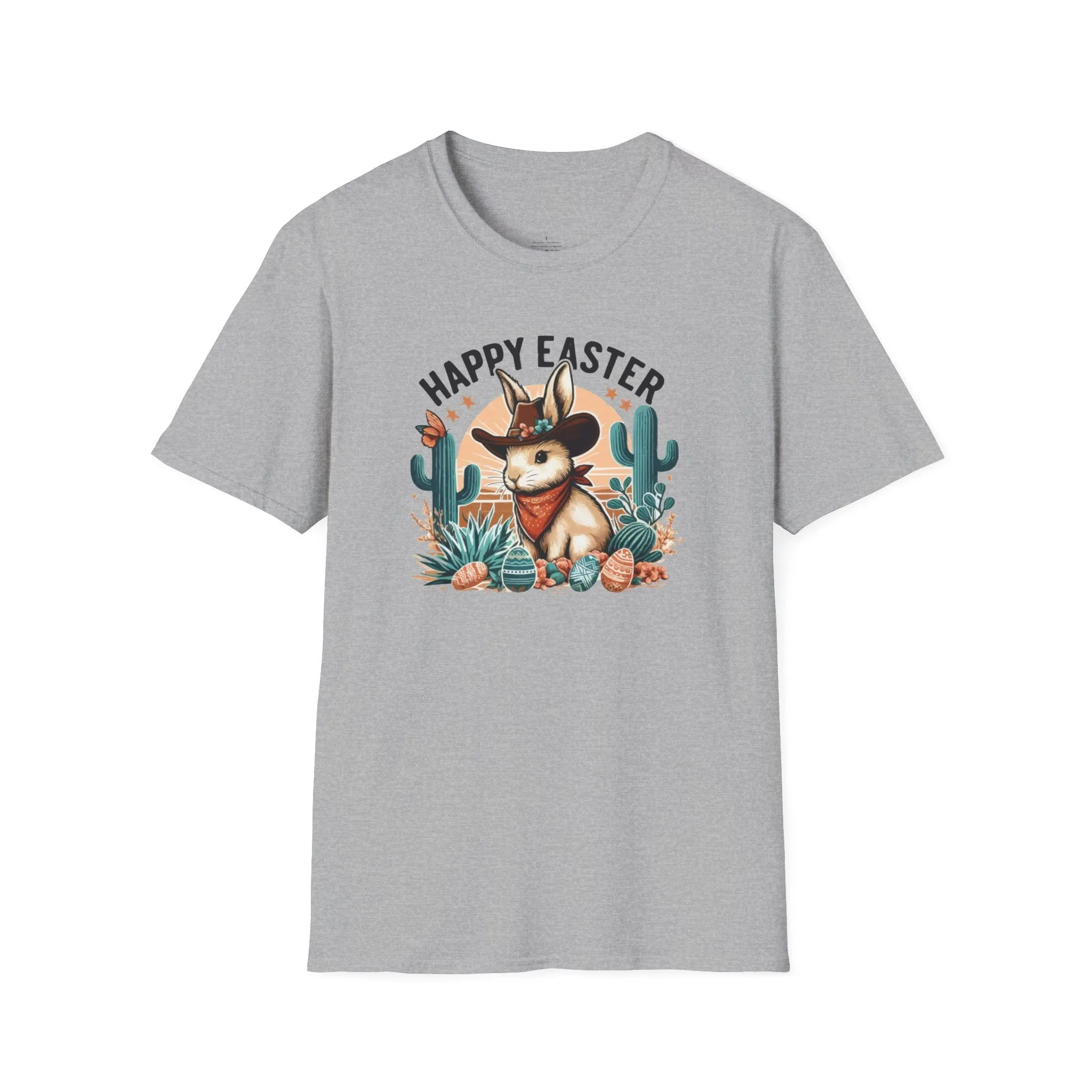 Easter T-shirt, Bunny Cowboy Tee, Easter Cowboy, Softstyle T-Shirt