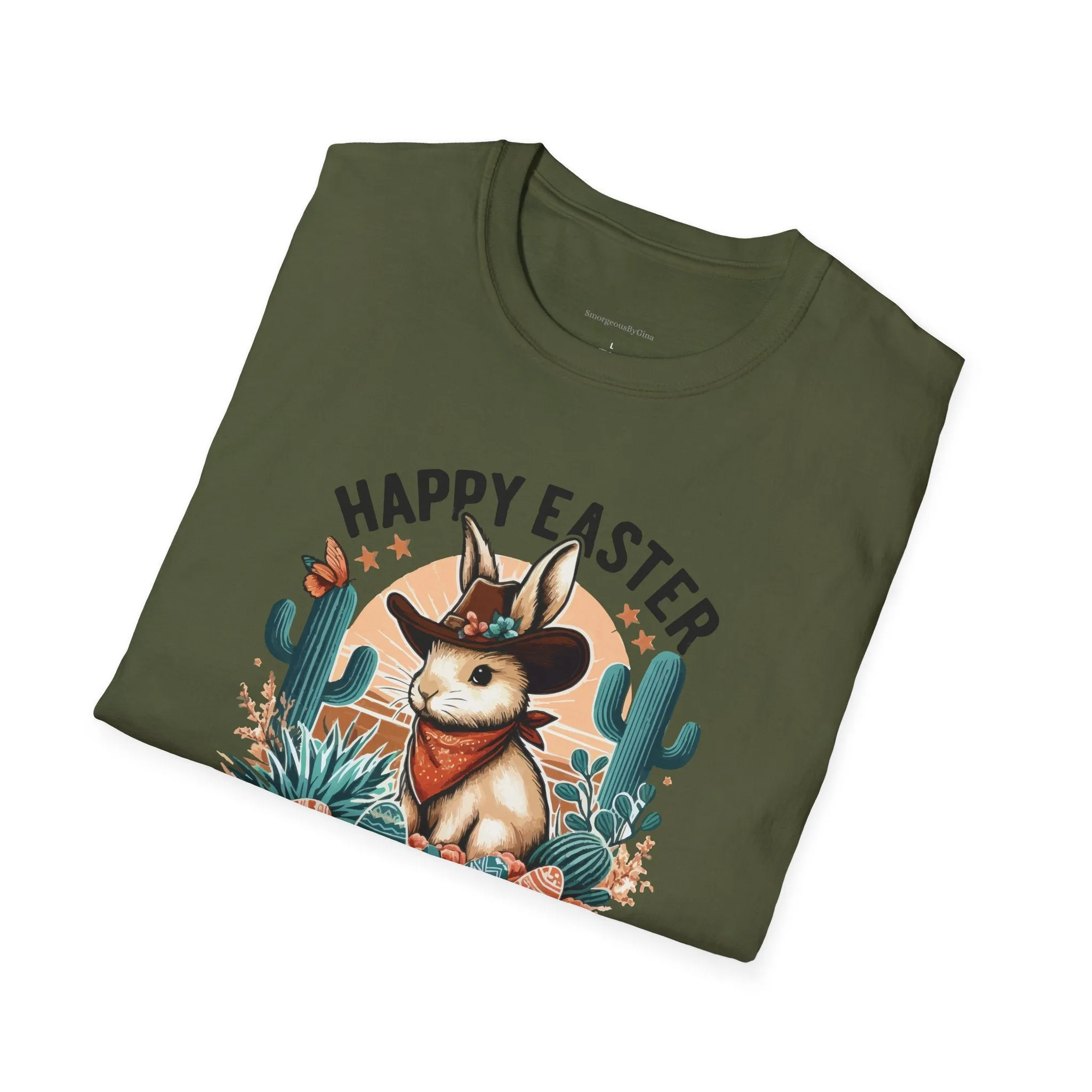 Easter T-shirt, Bunny Cowboy Tee, Easter Cowboy, Softstyle T-Shirt