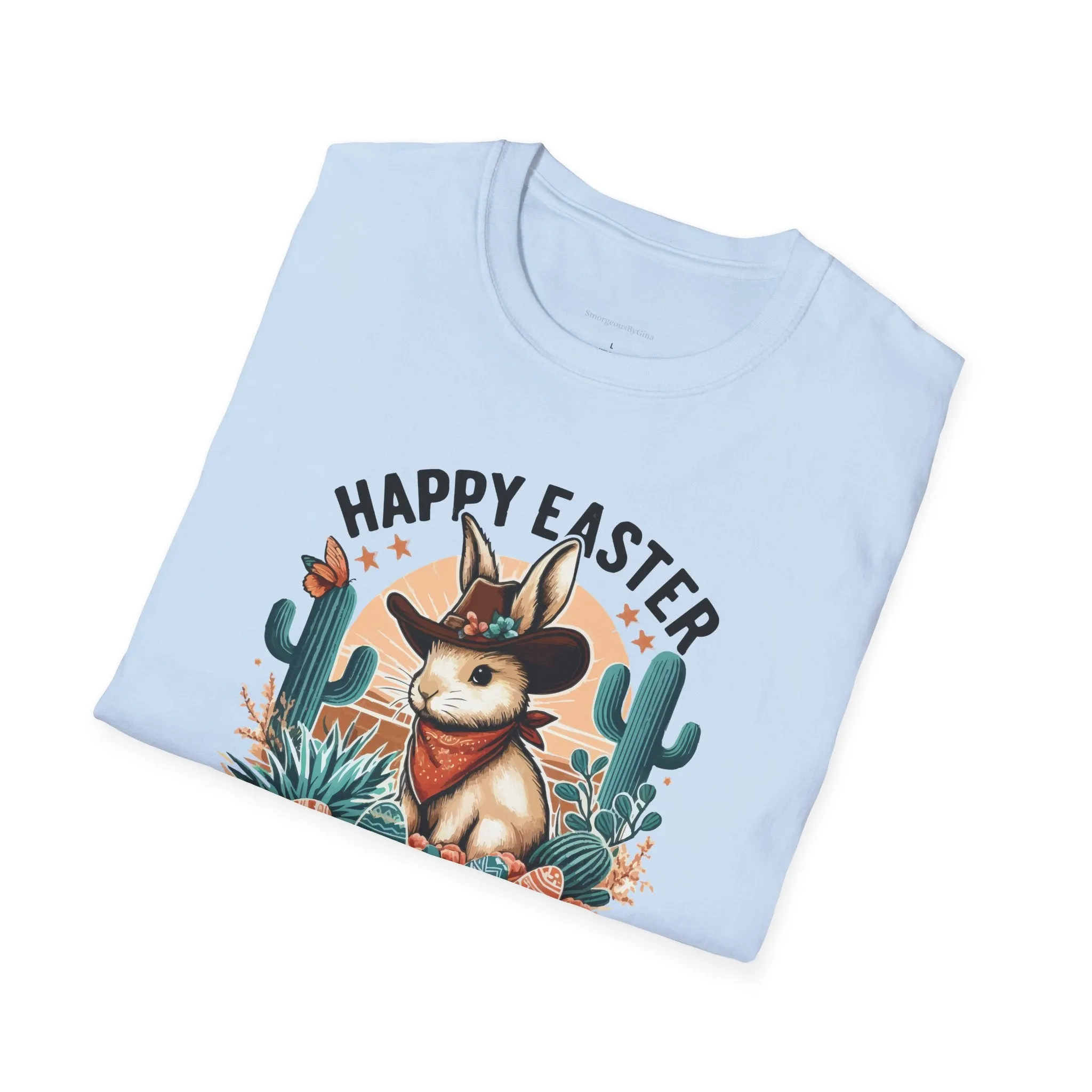 Easter T-shirt, Bunny Cowboy Tee, Easter Cowboy, Softstyle T-Shirt
