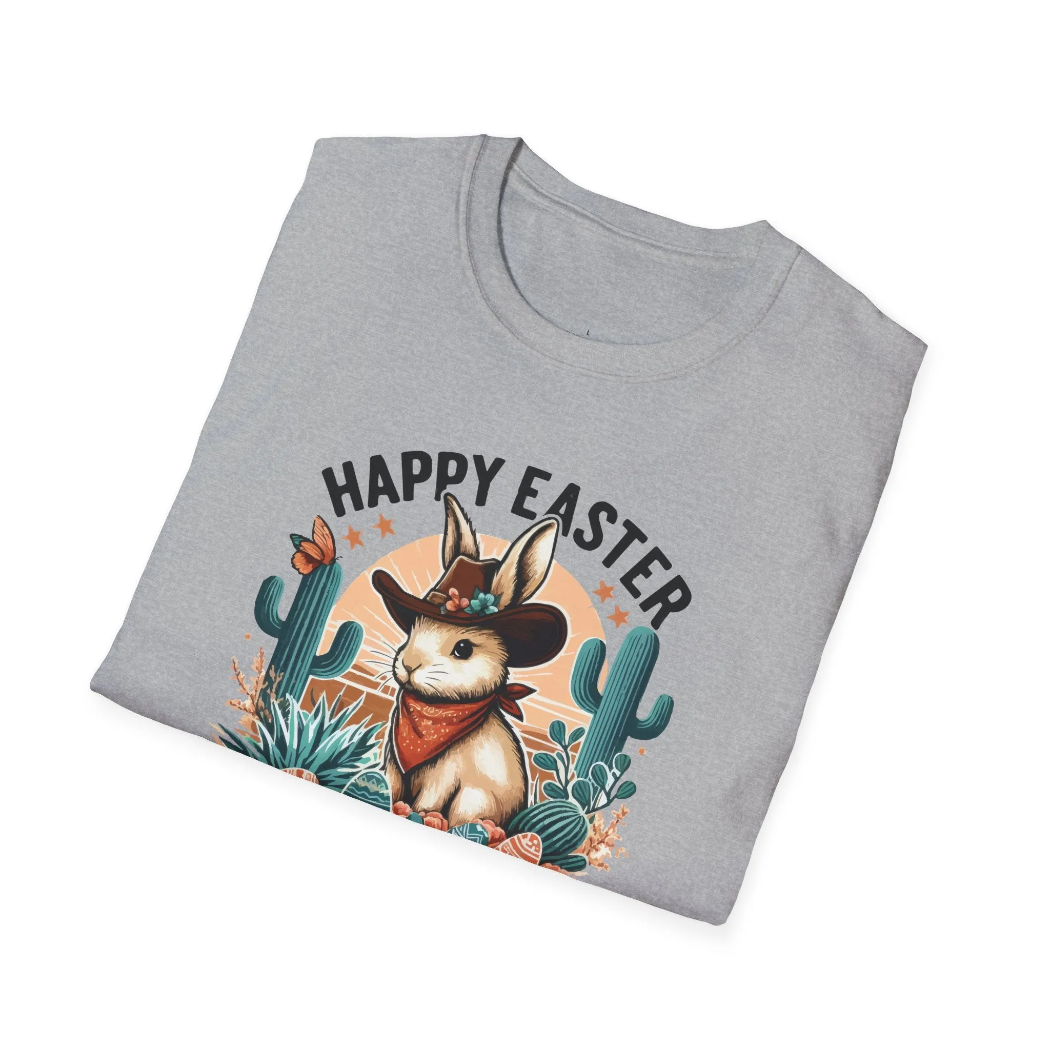 Easter T-shirt, Bunny Cowboy Tee, Easter Cowboy, Softstyle T-Shirt