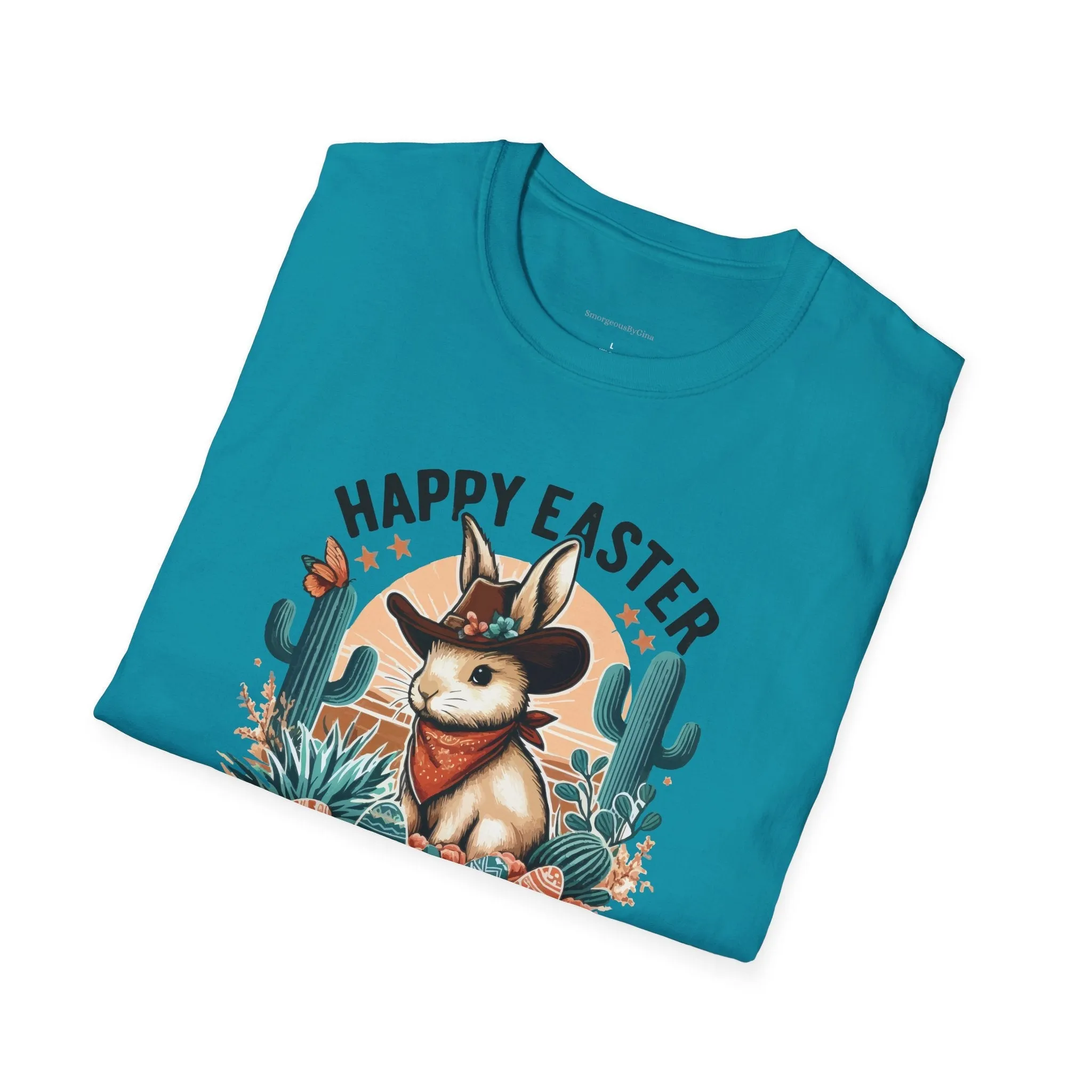 Easter T-shirt, Bunny Cowboy Tee, Easter Cowboy, Softstyle T-Shirt
