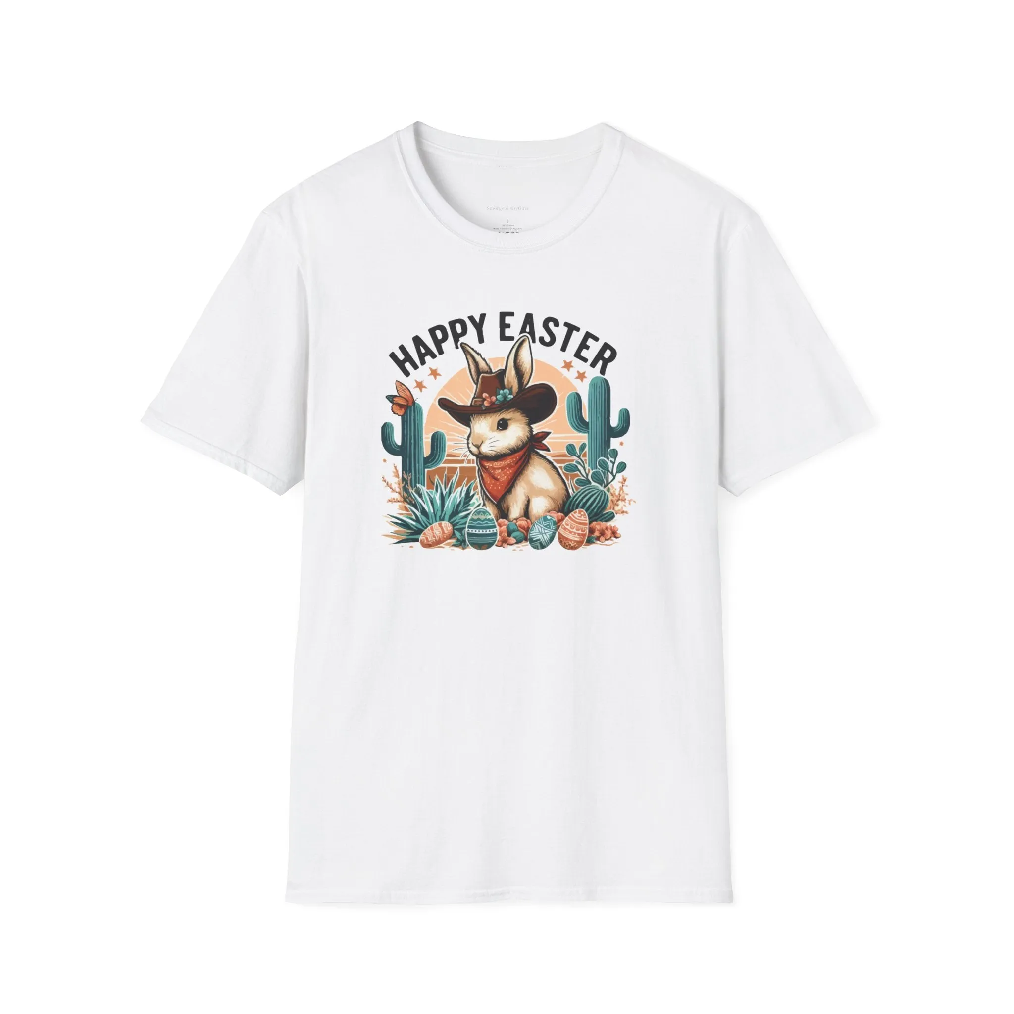 Easter T-shirt, Bunny Cowboy Tee, Easter Cowboy, Softstyle T-Shirt