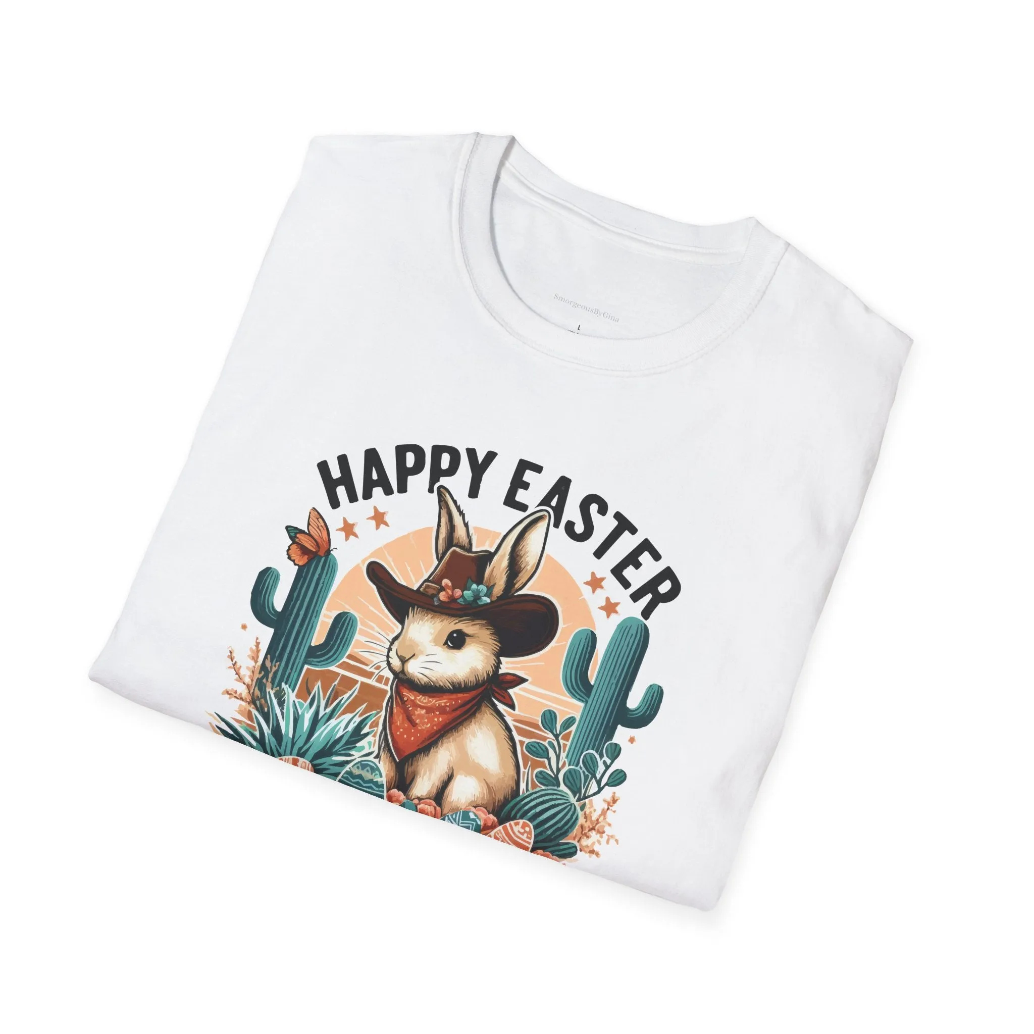 Easter T-shirt, Bunny Cowboy Tee, Easter Cowboy, Softstyle T-Shirt