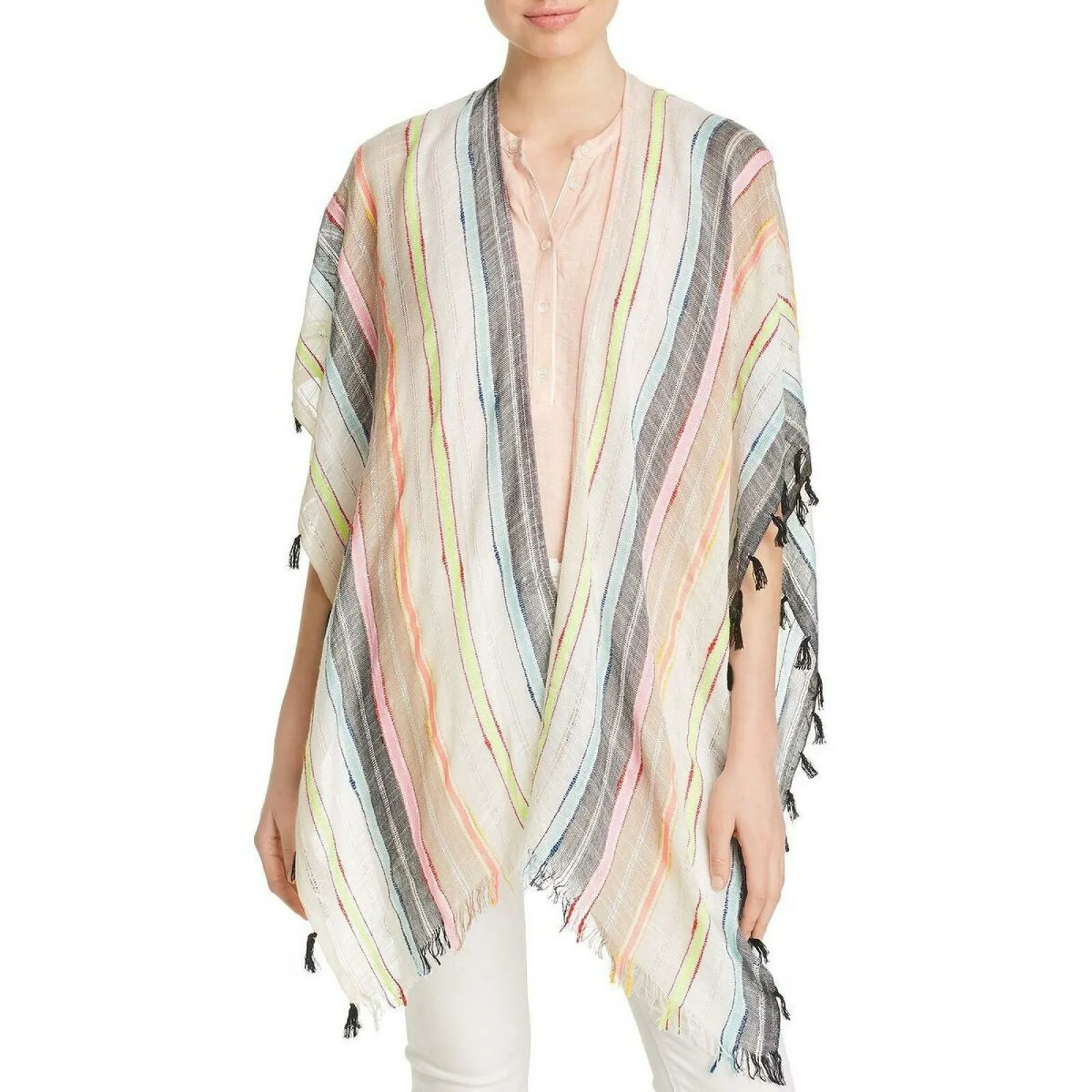 Echo Women's Boardwalk Stripe Square Ruana Cover Up