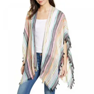 Echo Women's Boardwalk Stripe Square Ruana Cover Up