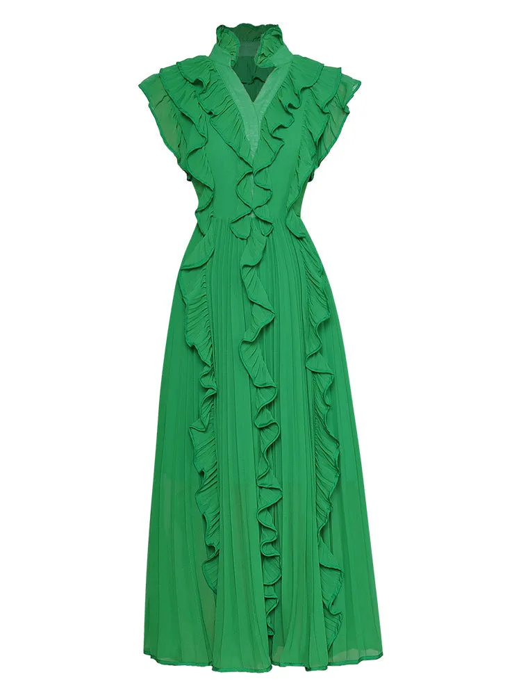 Elegant Chiffon Ruffles midi dress - TR226