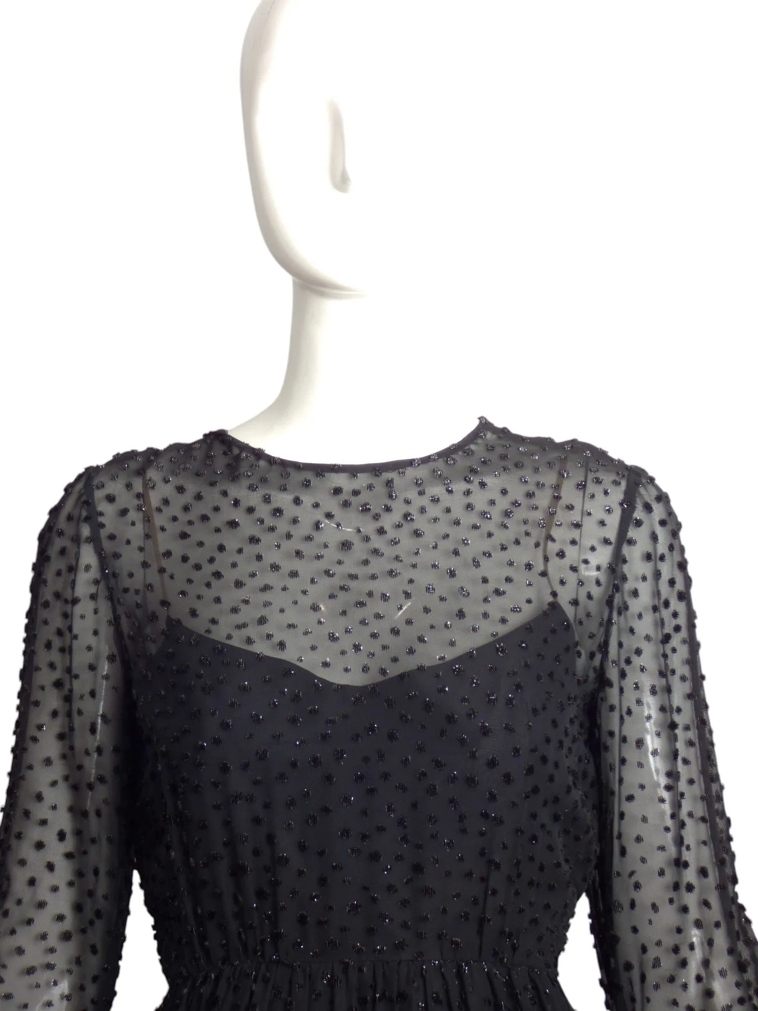 ELIZABETH ARDEN- 1960s Black Feather Trim Cocktail Dress, Size 4