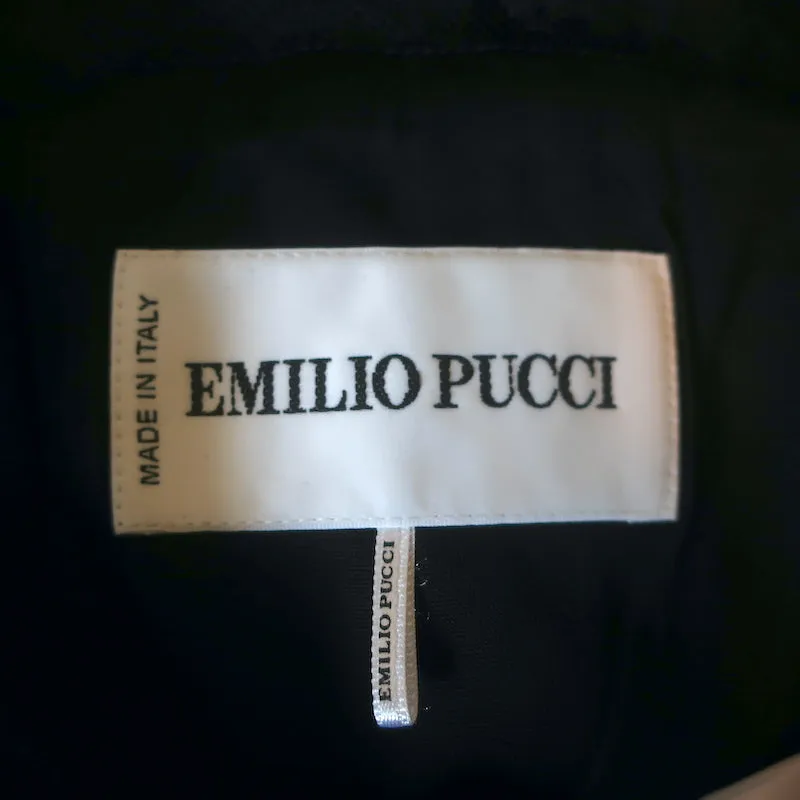 Emilio Pucci Lace-Yoke Sheath Dress Black Stretch Jersey Size 42