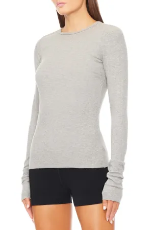 Eterne - Long Sleeve Fitted top in Heather Grey