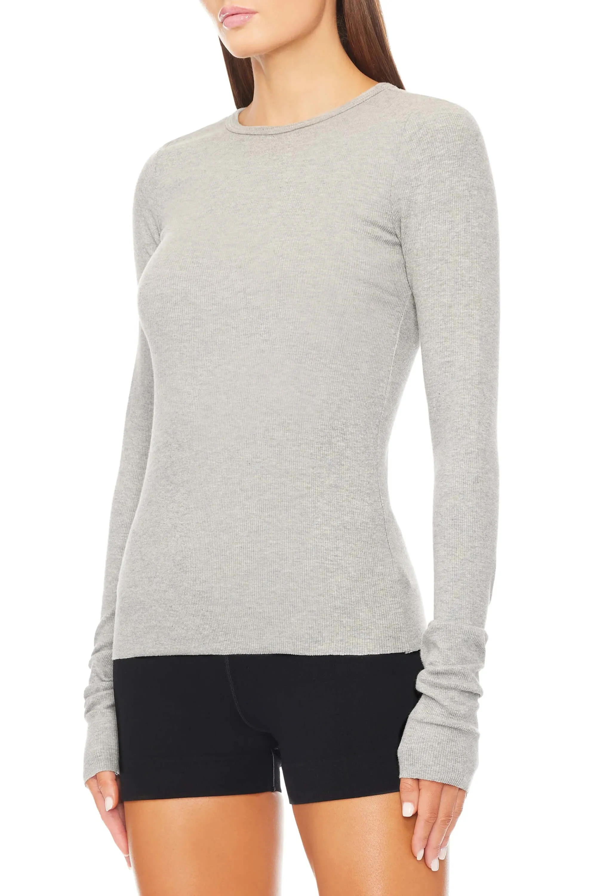 Eterne - Long Sleeve Fitted top in Heather Grey