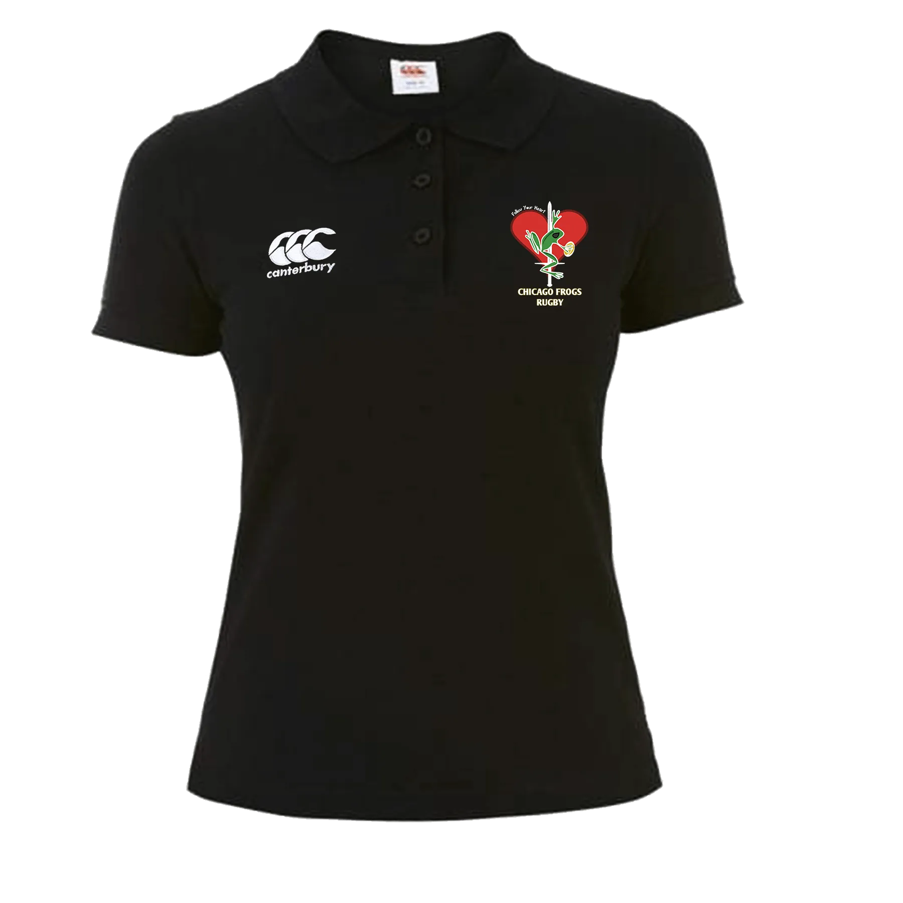 Frogs Canterbury Women's Black Waimak Rugby Polo