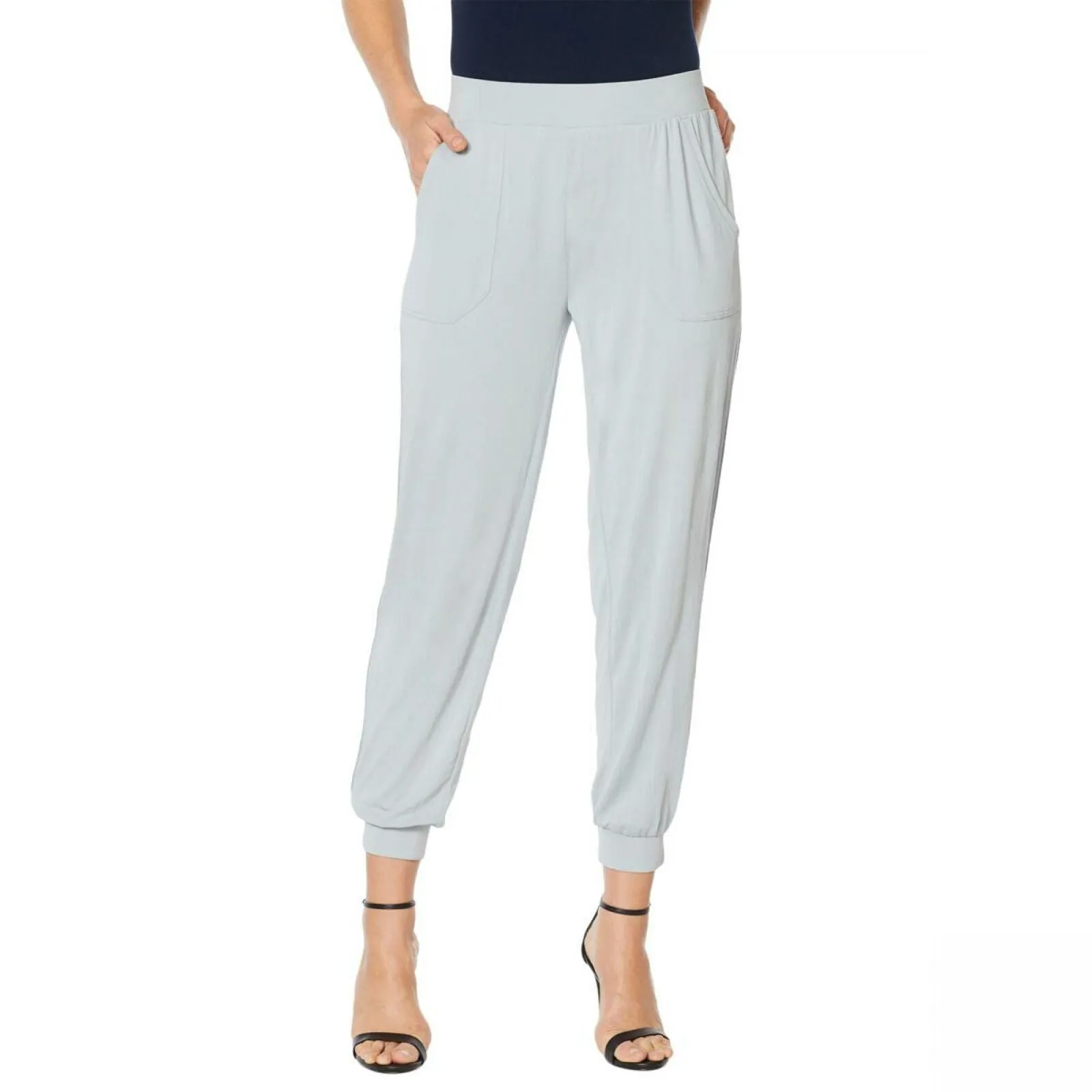 G by Giuliana Women's Luxe Knit Ankle Pants Chambray Small