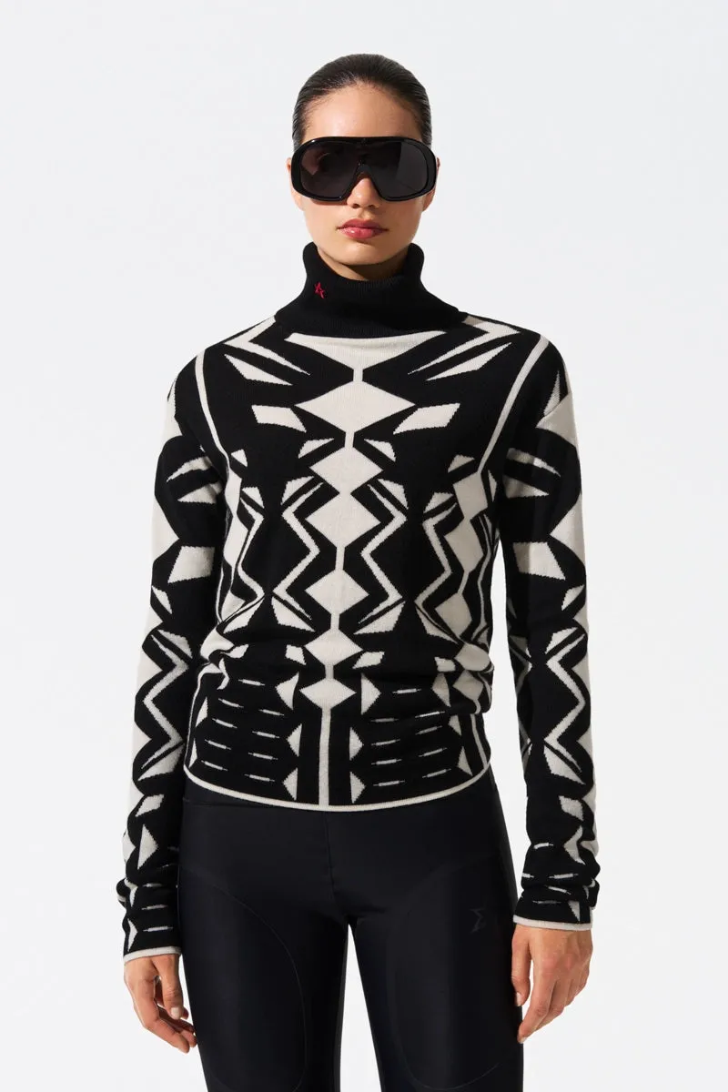 Geo Merino Wool Turtleneck Sweater
