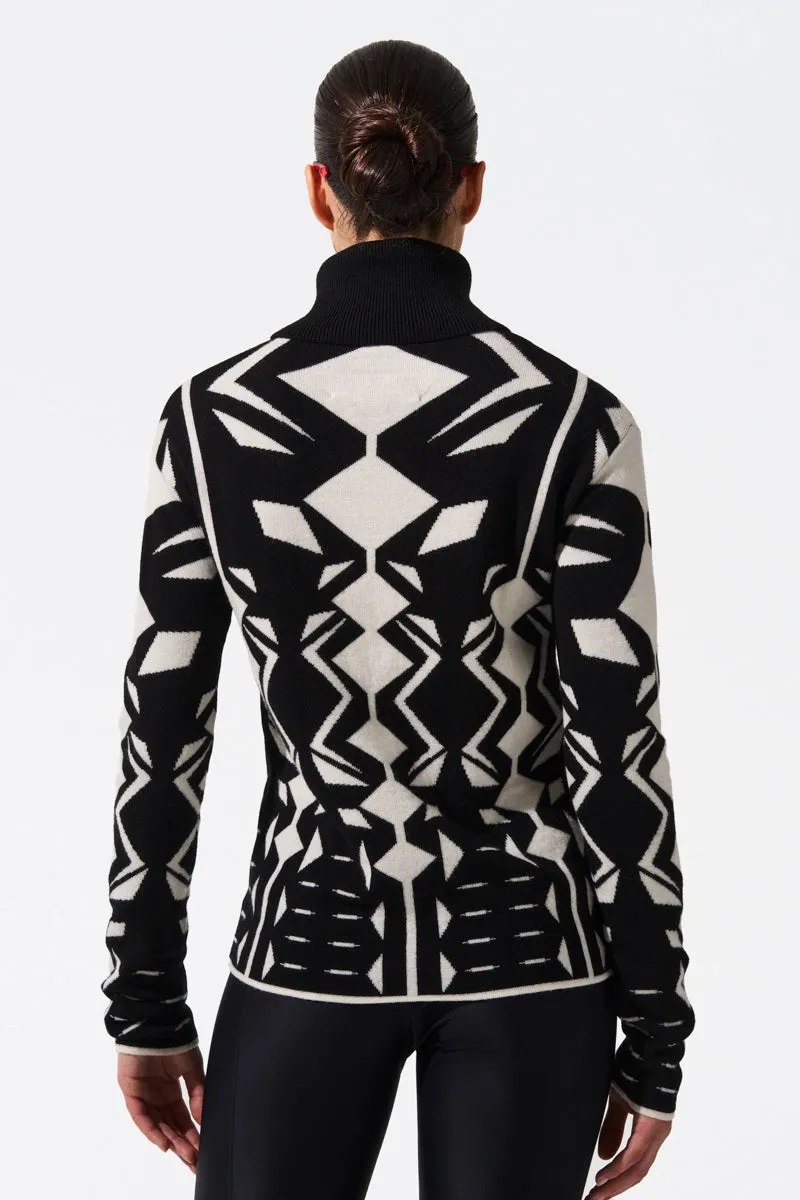 Geo Merino Wool Turtleneck Sweater
