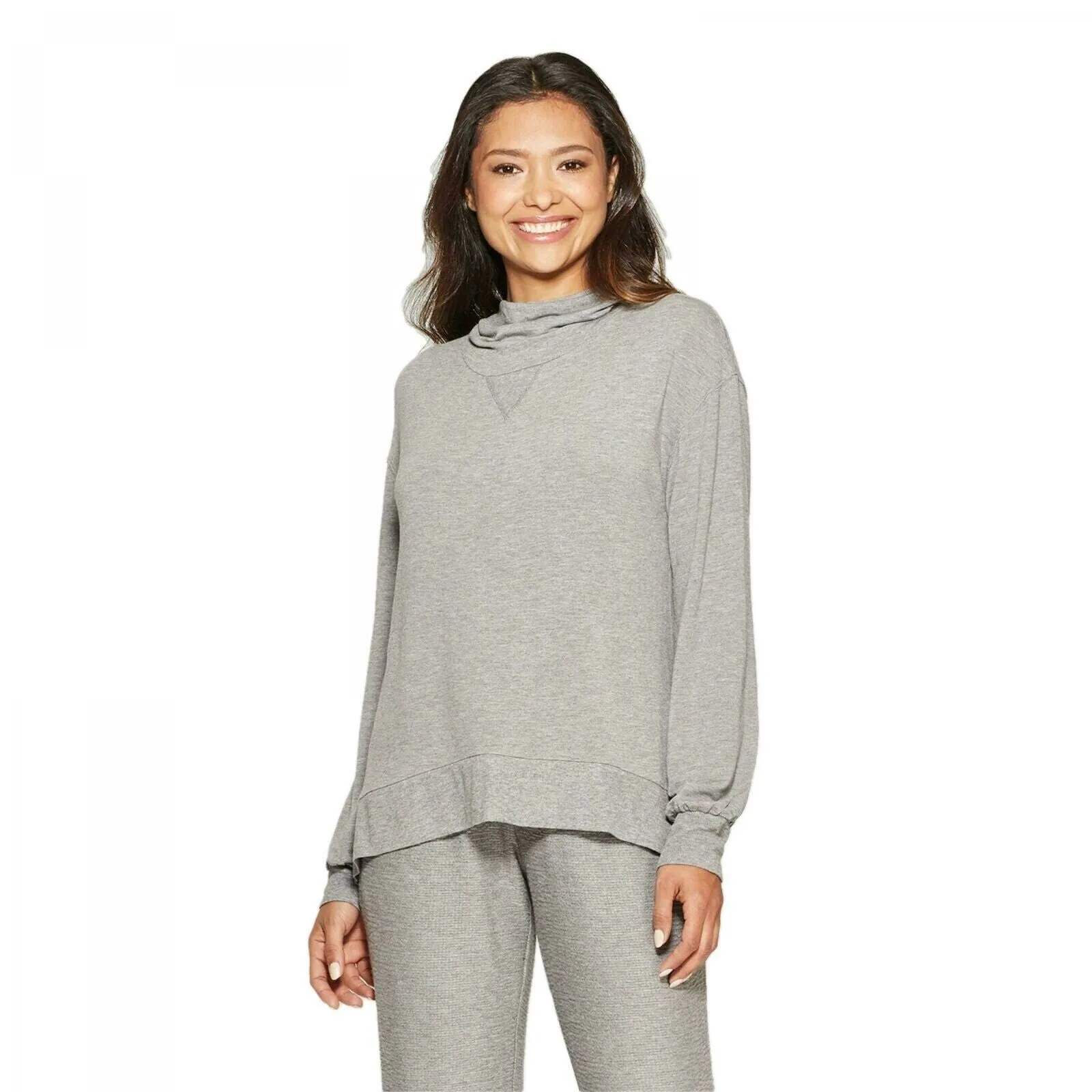 Gilligan & O'Malley Women's Cozy High Low Cowl Neck Hooded Sleep Sweatshirt