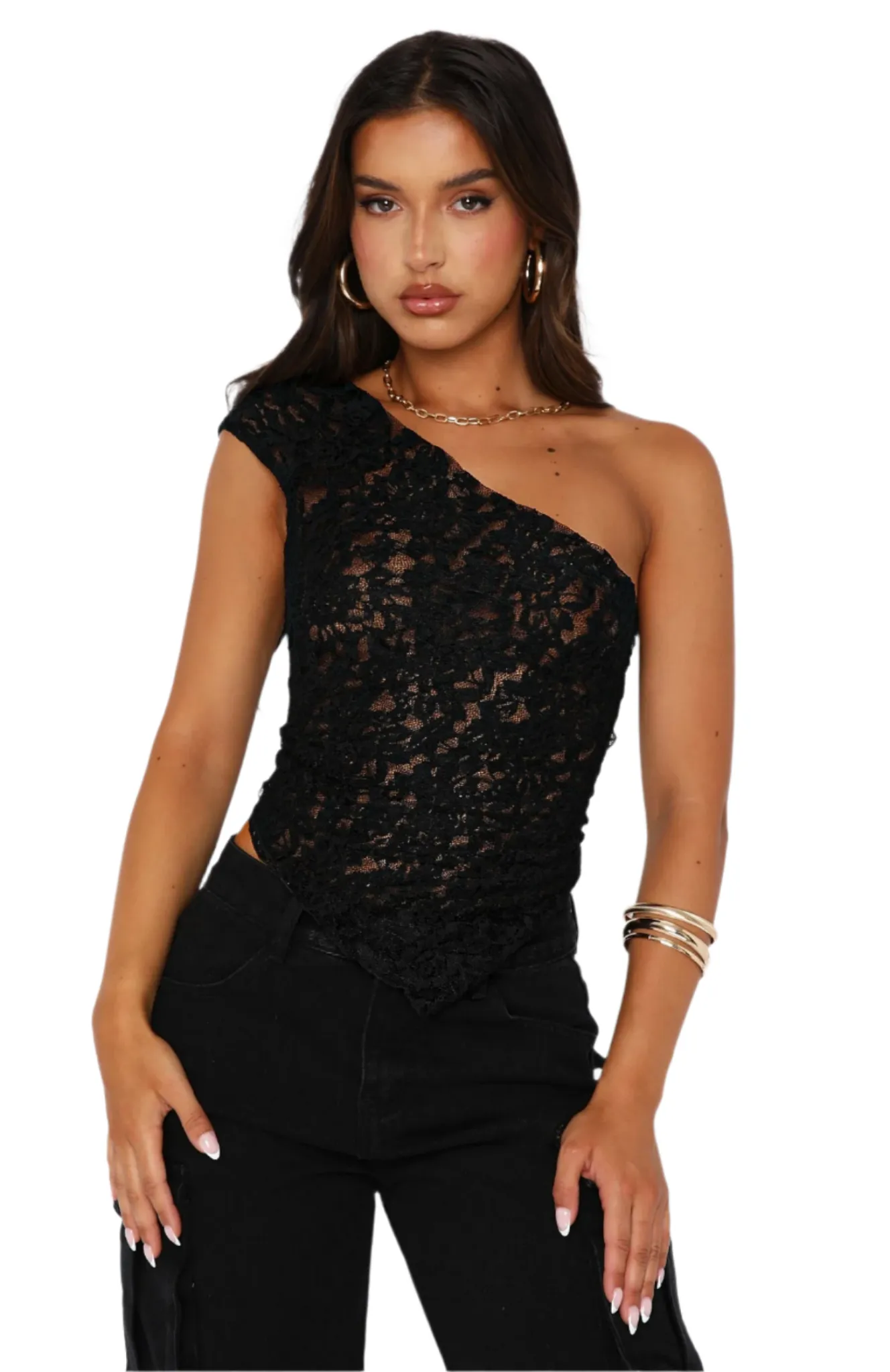 Giulia – Asymmetrical Elegant Lace Top for Women
