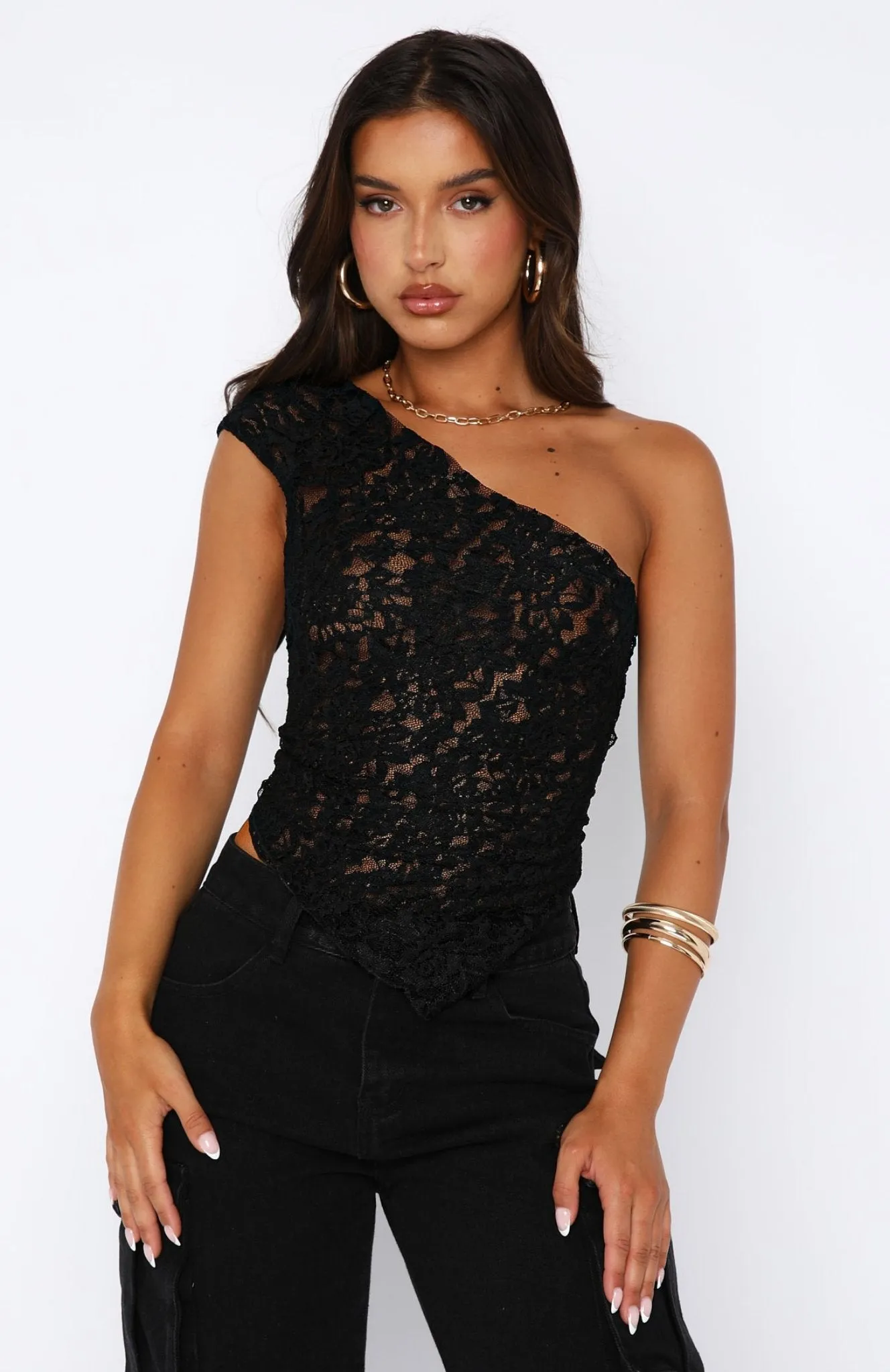 Giulia – Asymmetrical Elegant Lace Top for Women