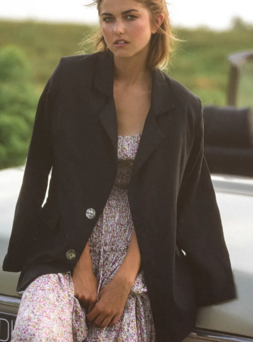 GLORIA Linen Blazer black