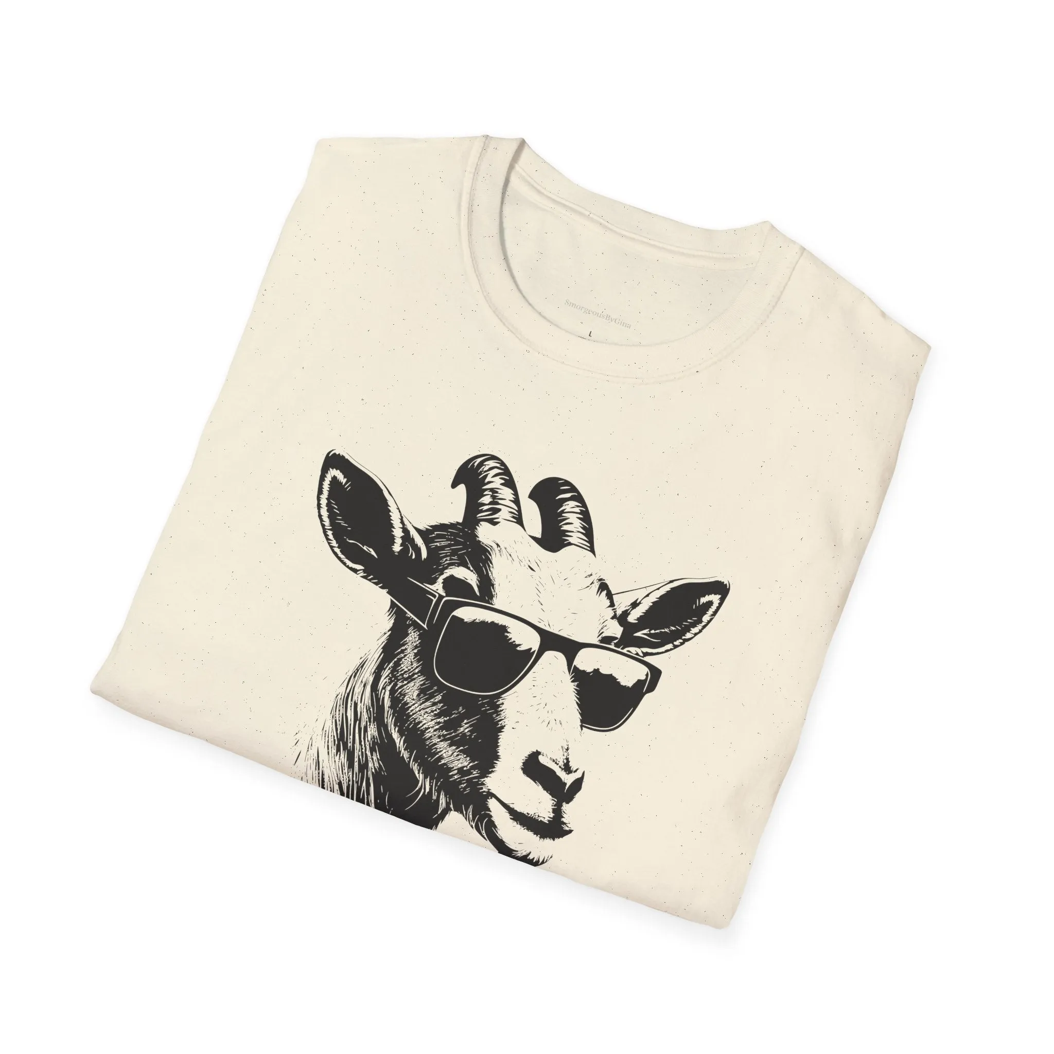 Goat Shirt, Fun Goat Tee, Goat with Sunglasses shirt, Softstyle T-Shirt