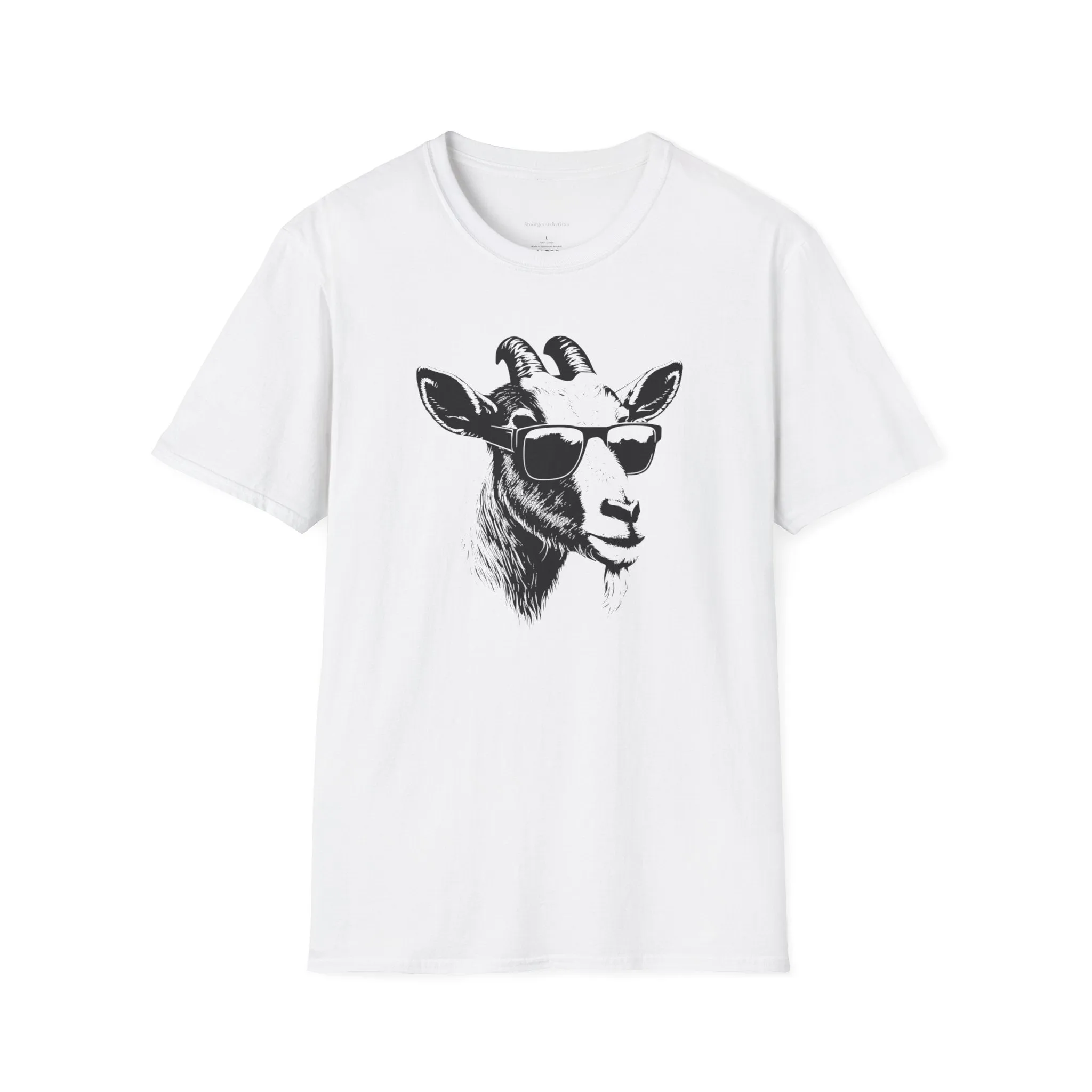 Goat Shirt, Fun Goat Tee, Goat with Sunglasses shirt, Softstyle T-Shirt