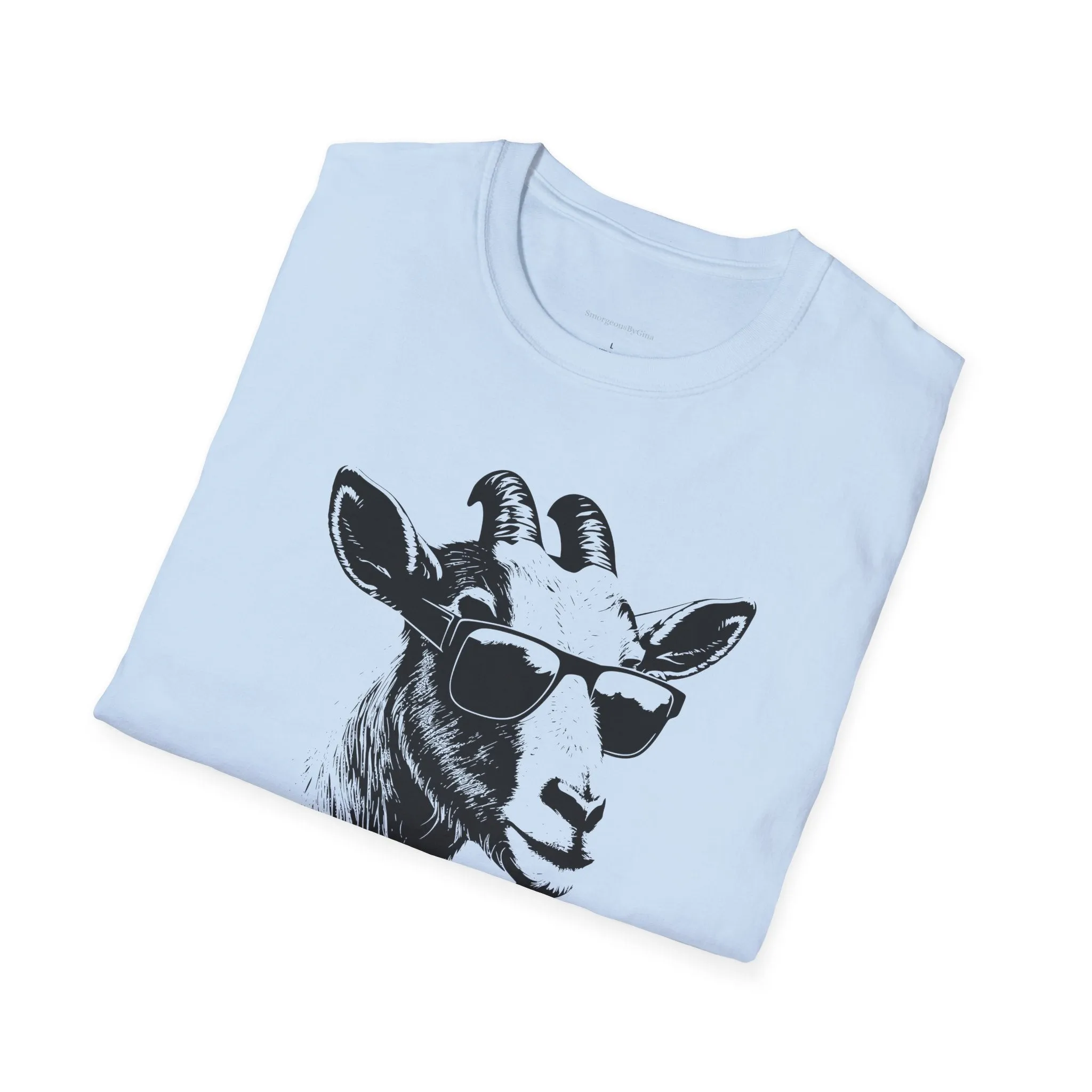 Goat Shirt, Fun Goat Tee, Goat with Sunglasses shirt, Softstyle T-Shirt