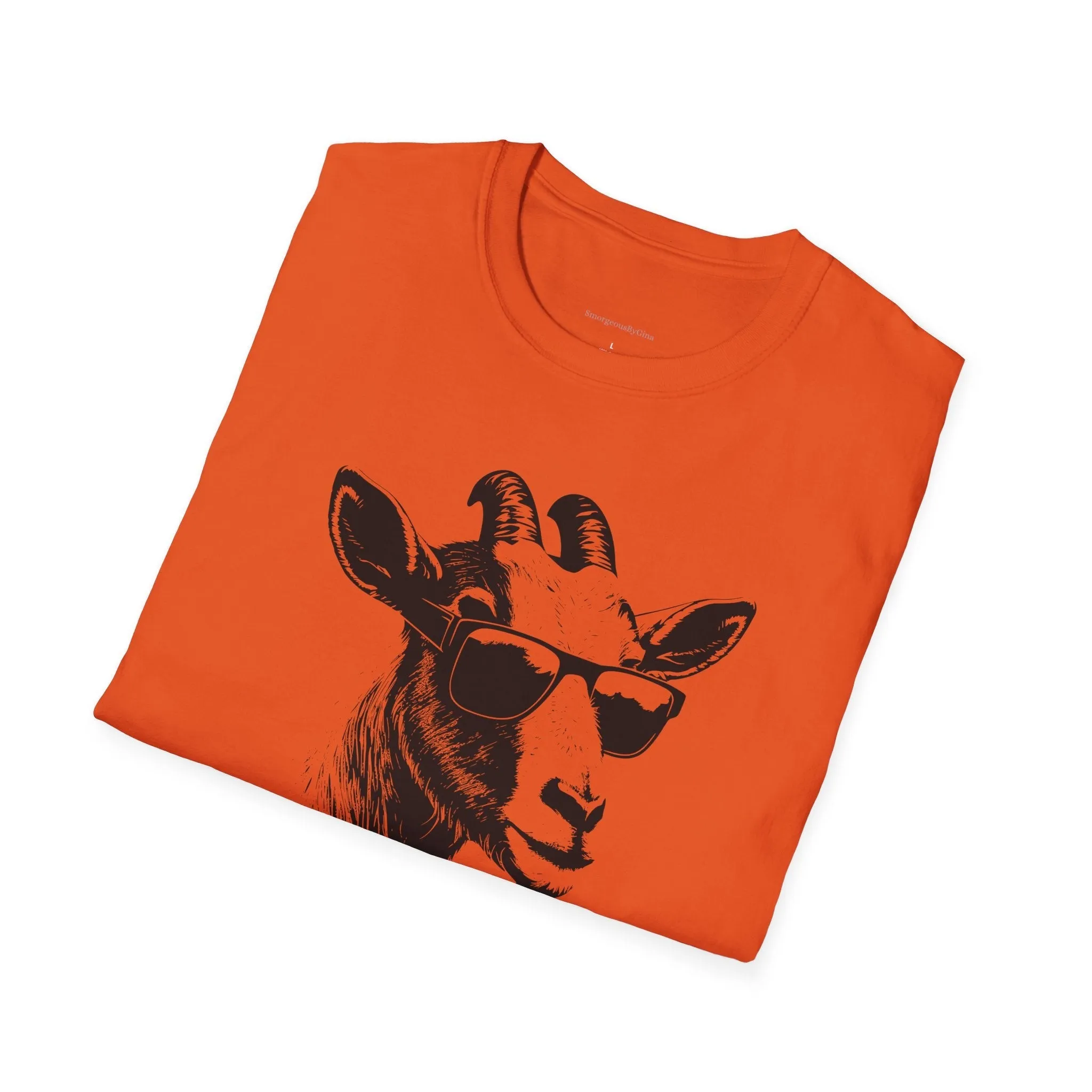 Goat Shirt, Fun Goat Tee, Goat with Sunglasses shirt, Softstyle T-Shirt