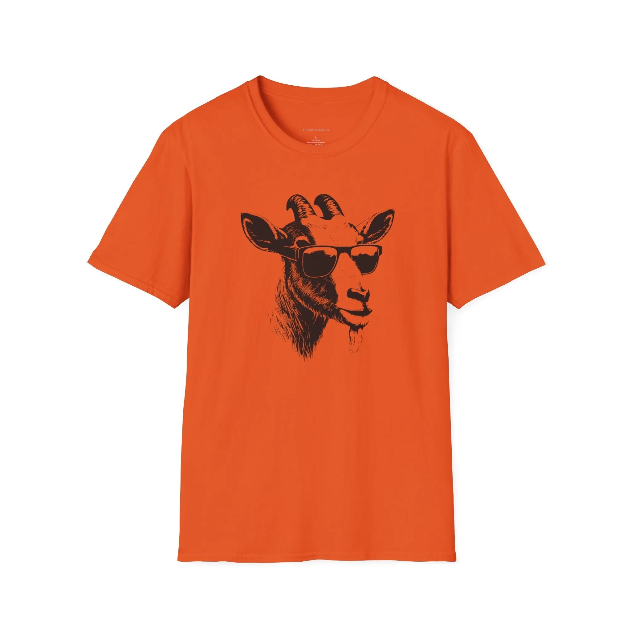 Goat Shirt, Fun Goat Tee, Goat with Sunglasses shirt, Softstyle T-Shirt