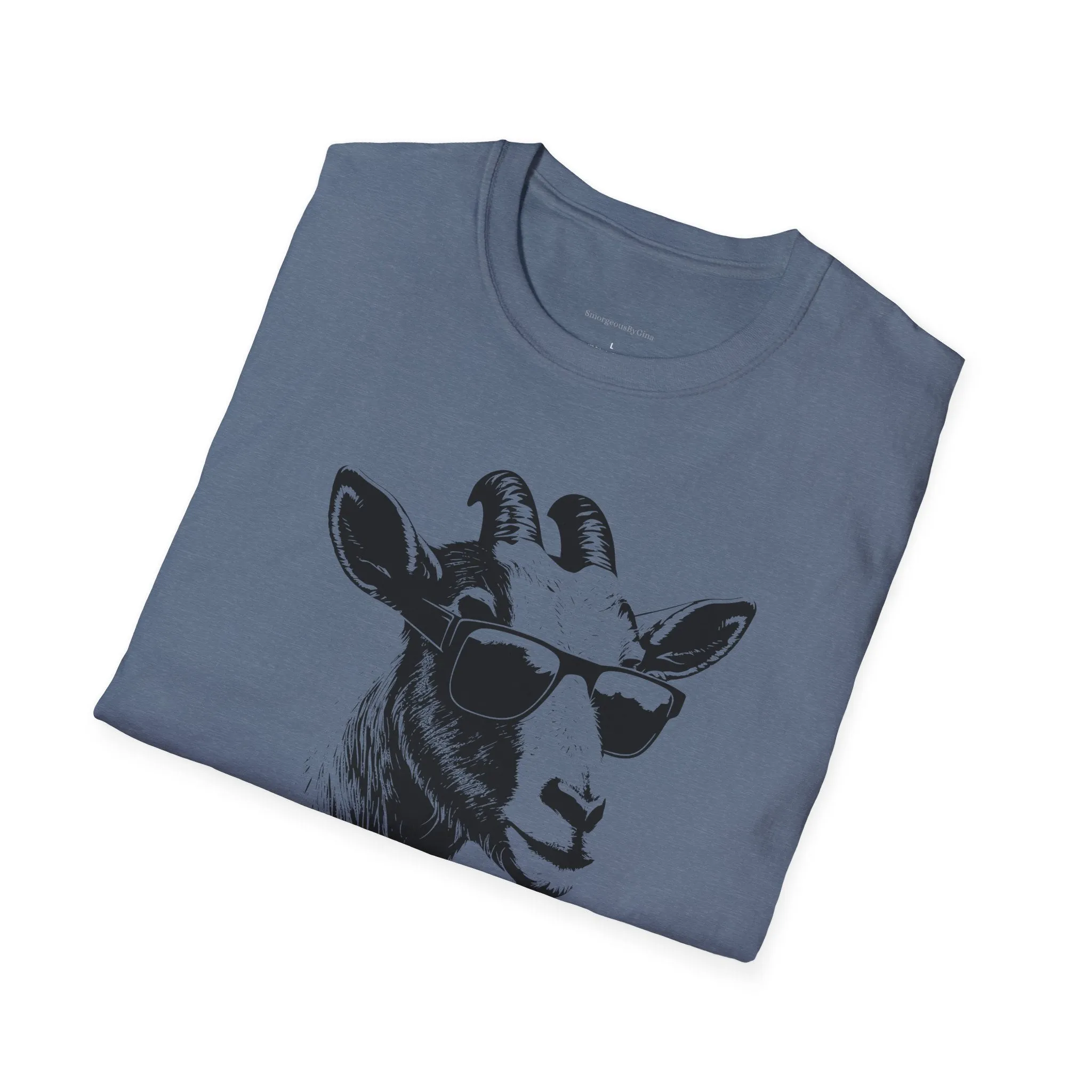 Goat Shirt, Fun Goat Tee, Goat with Sunglasses shirt, Softstyle T-Shirt