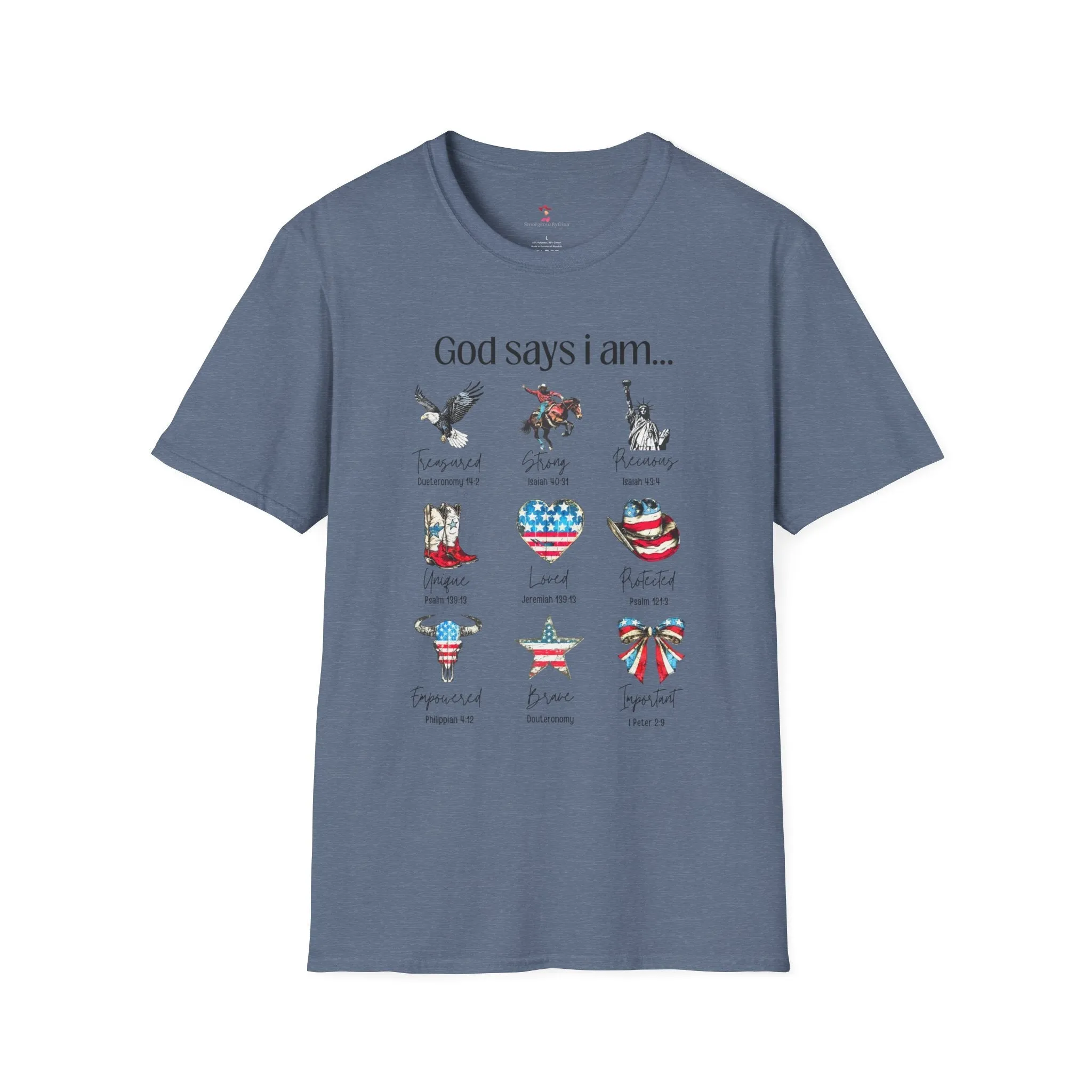 God Say's I Am Tee, 4th of July,  Softstyle T-Shirt