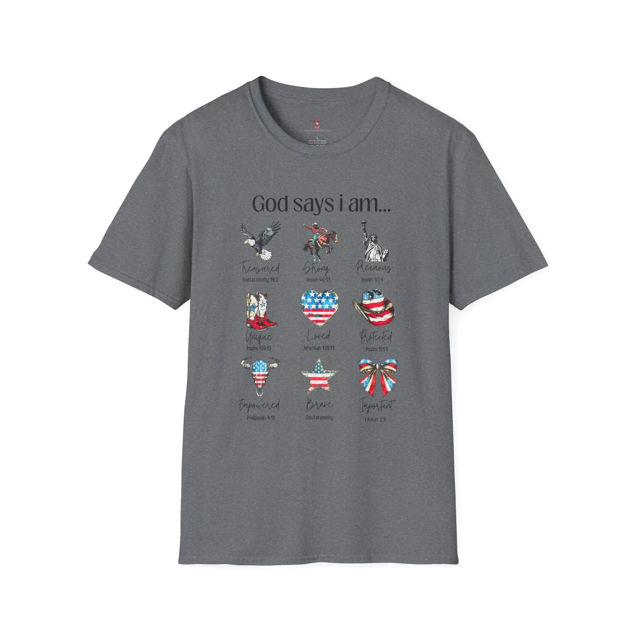 God Say's I Am Tee, 4th of July,  Softstyle T-Shirt