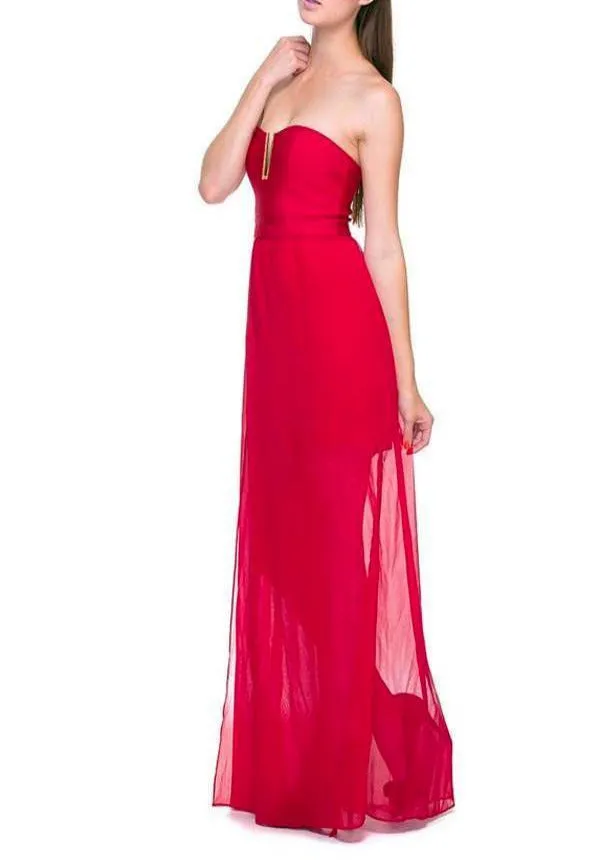 Gold Trim Detail Maxi Dress