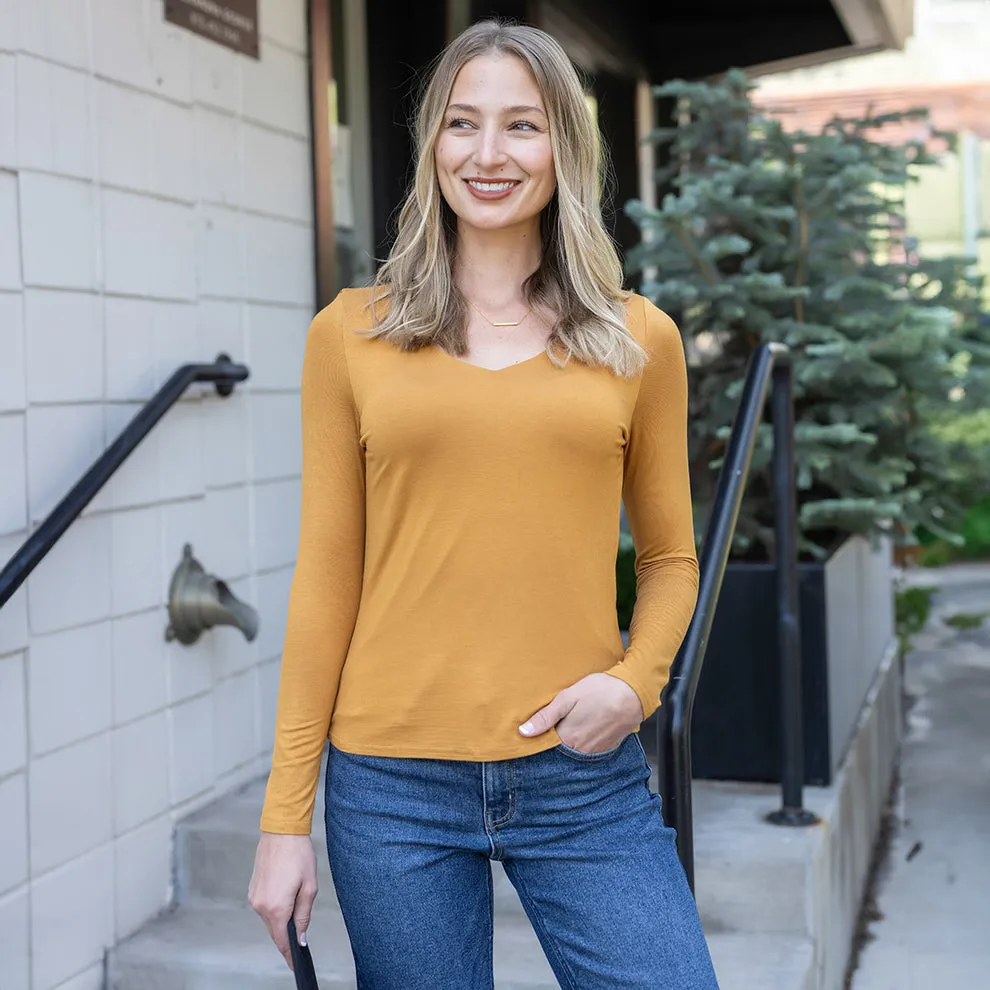 Grace & Lace Modal Long Sleeve V-Neck