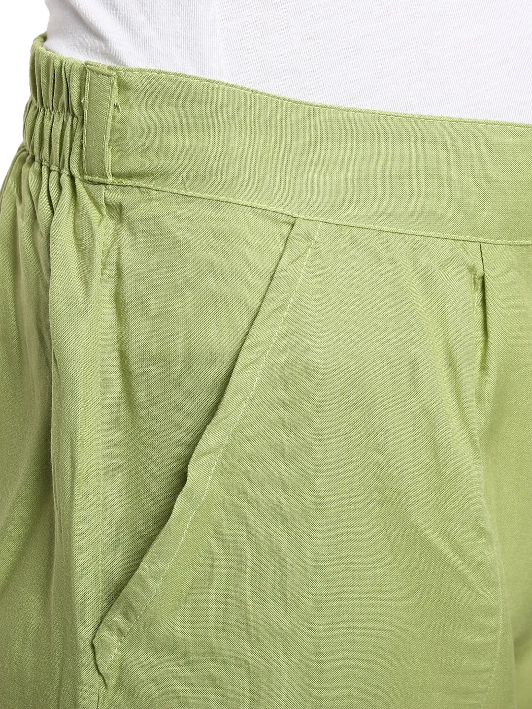 Green Solid Rayon Palazzo