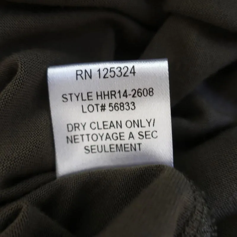 Haute Hippie Side Gathered Dress Olive Modal Jersey Size Large Sleeveless Mini