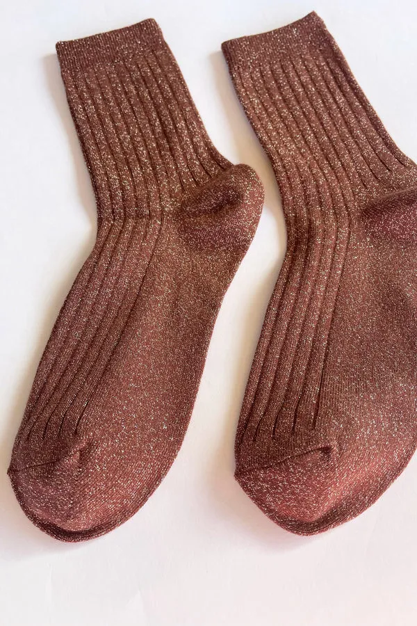 Her Socks | Bronze Glitter