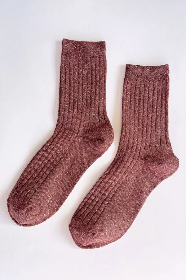 Her Socks | Bronze Glitter