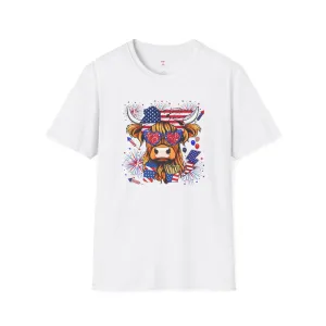 Highland Heifer Tee, 4th of July, Softstyle T-Shirt