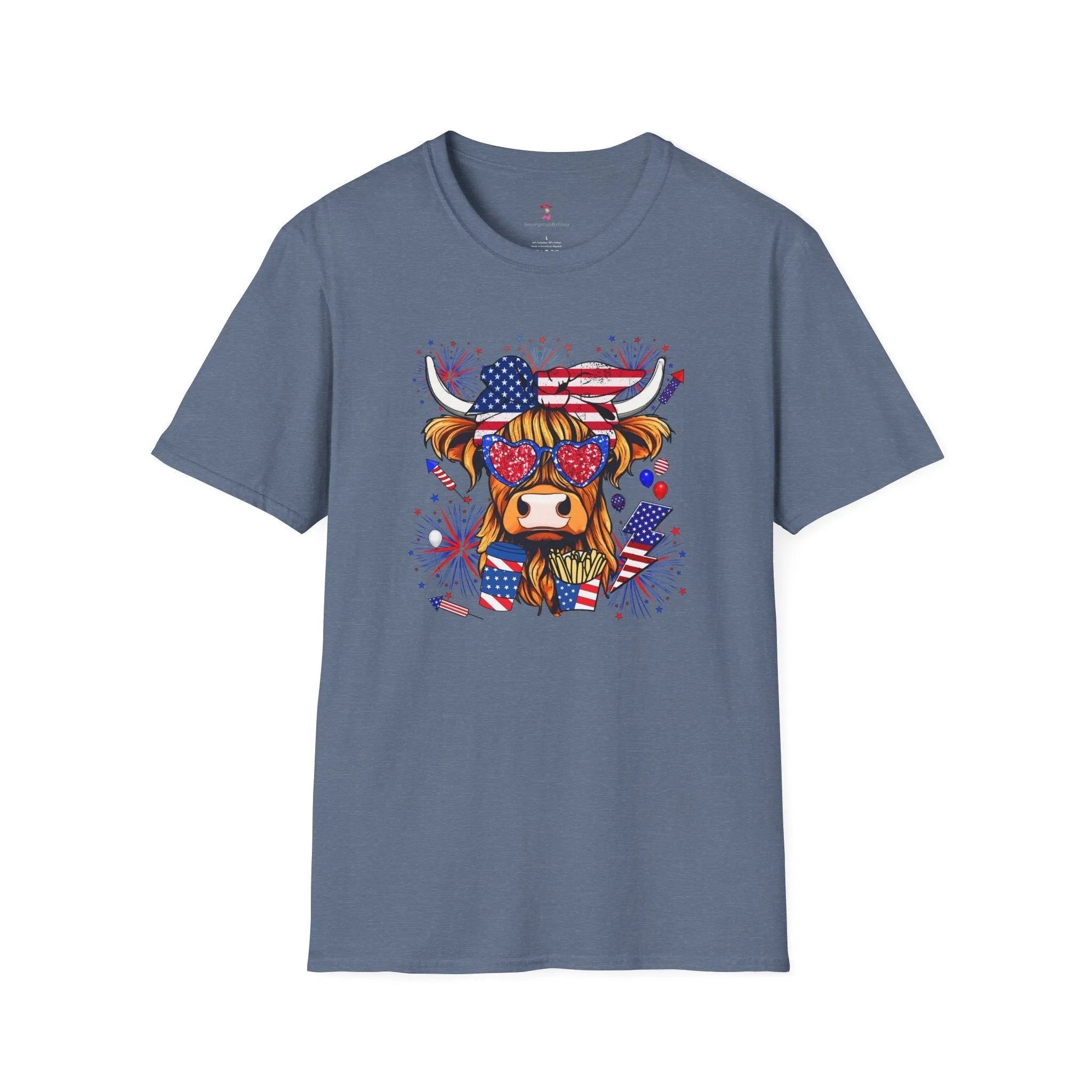 Highland Heifer Tee, 4th of July, Softstyle T-Shirt