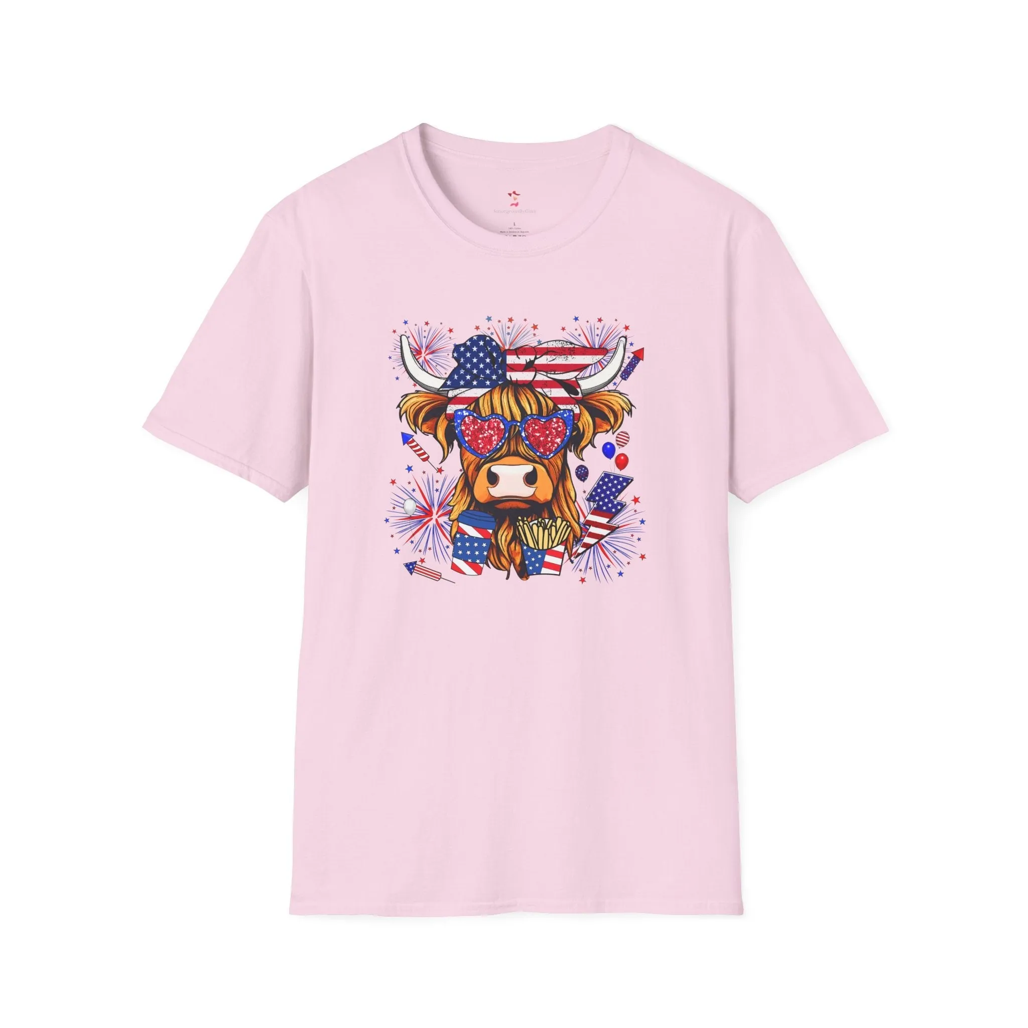 Highland Heifer Tee, 4th of July, Softstyle T-Shirt