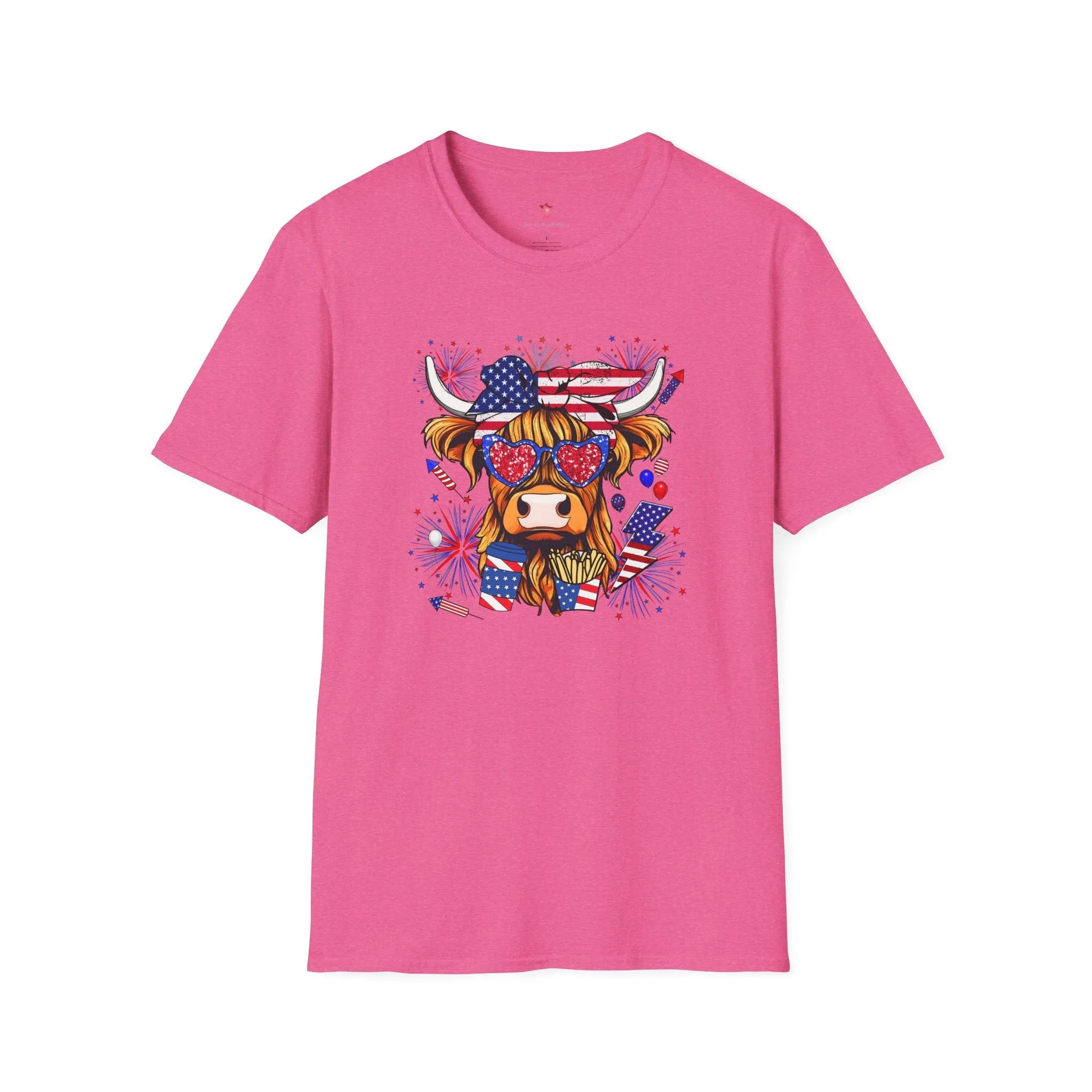 Highland Heifer Tee, 4th of July, Softstyle T-Shirt
