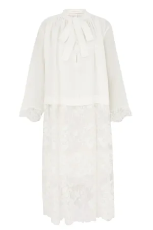 Illuminate Lace Smock Dress | Ivory