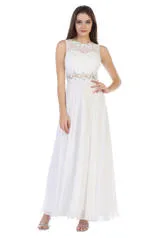 Illusion Waist Chiffon Gown