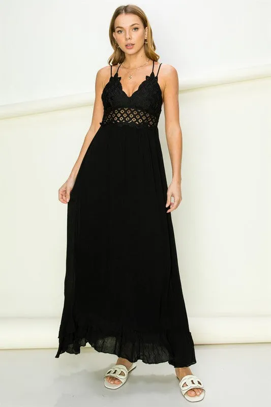 IN LOVE BUSTIER LACE MAXI DRESS - HYFVE