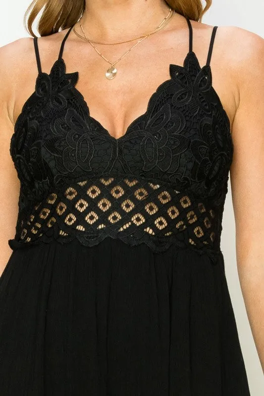 IN LOVE BUSTIER LACE MAXI DRESS - HYFVE