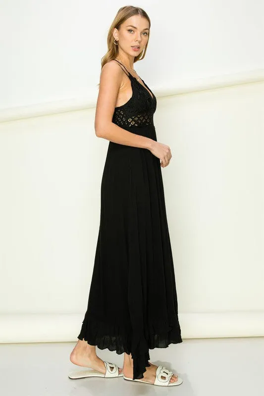 IN LOVE BUSTIER LACE MAXI DRESS - HYFVE