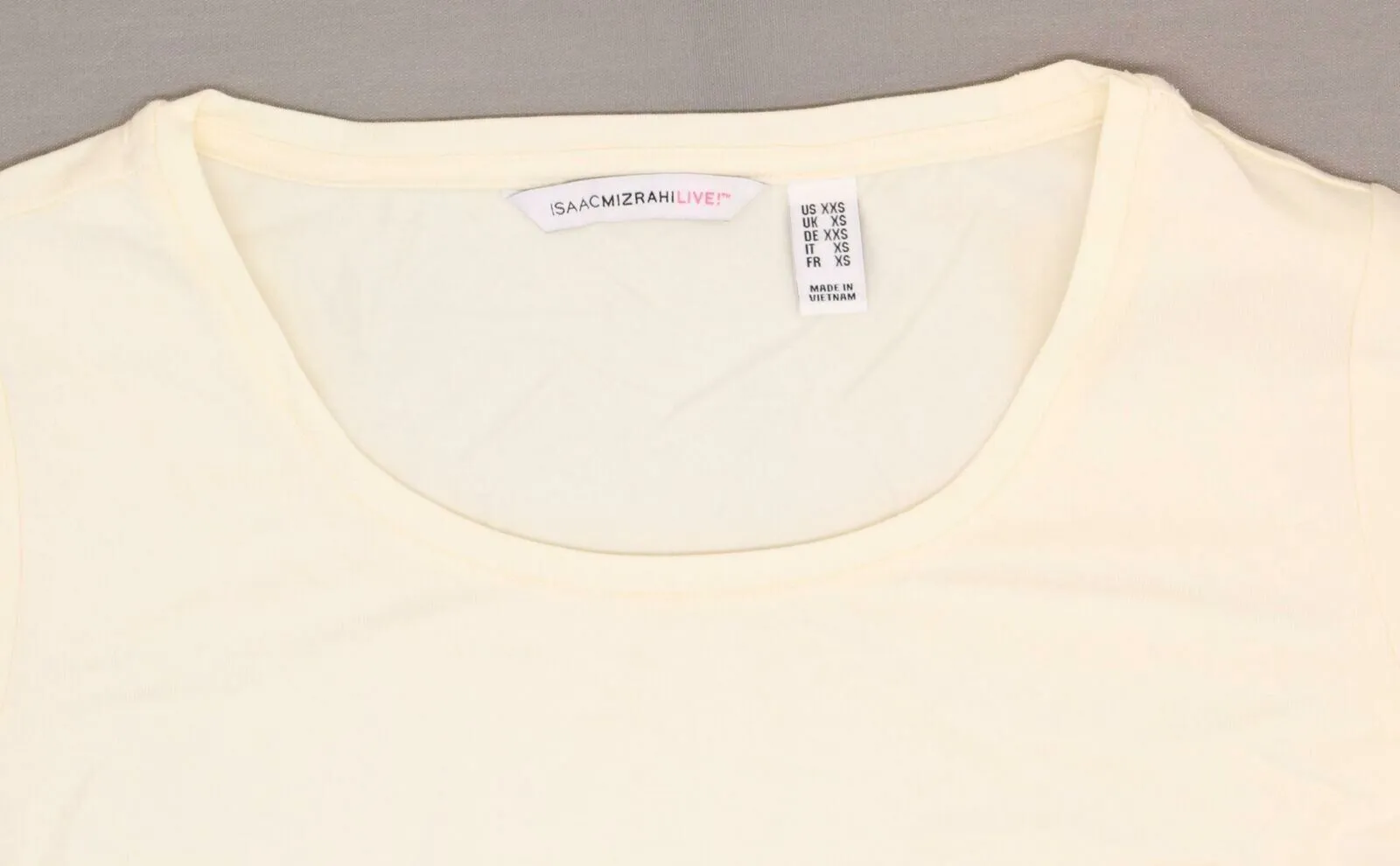 Isaac Mizrahi Live! Women's Scoop Neck Top with Bracelet Ruffle Sleeve Cream XXS