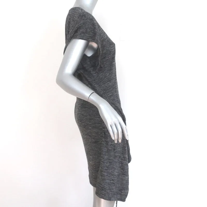 Isabel Marant Etoile Tie-Waist Dress Wad Dark Gray Linen-Wool Jersey Size 40