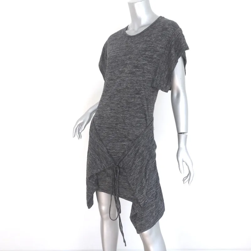 Isabel Marant Etoile Tie-Waist Dress Wad Dark Gray Linen-Wool Jersey Size 40