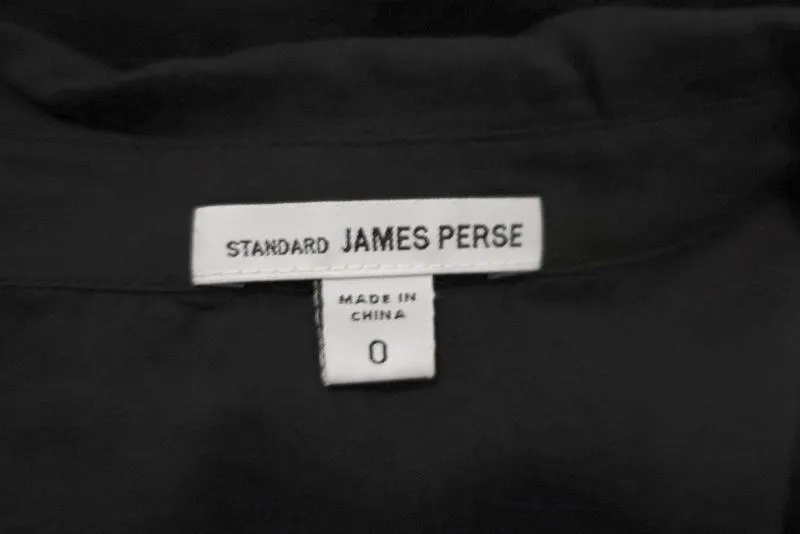 James Perse Relaxed Chiffon Shirt Charcoal Size 0 Long Sleeve Button Down Blouse