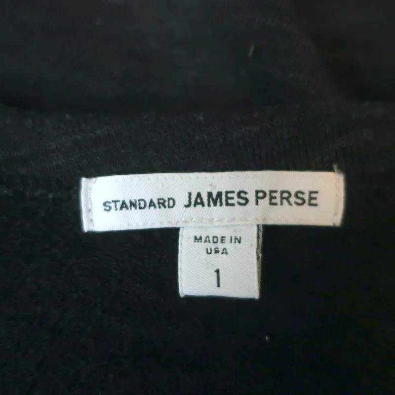 James Perse Vintage Fleece Raglan Sweatshirt Black Size 1 WXT3168